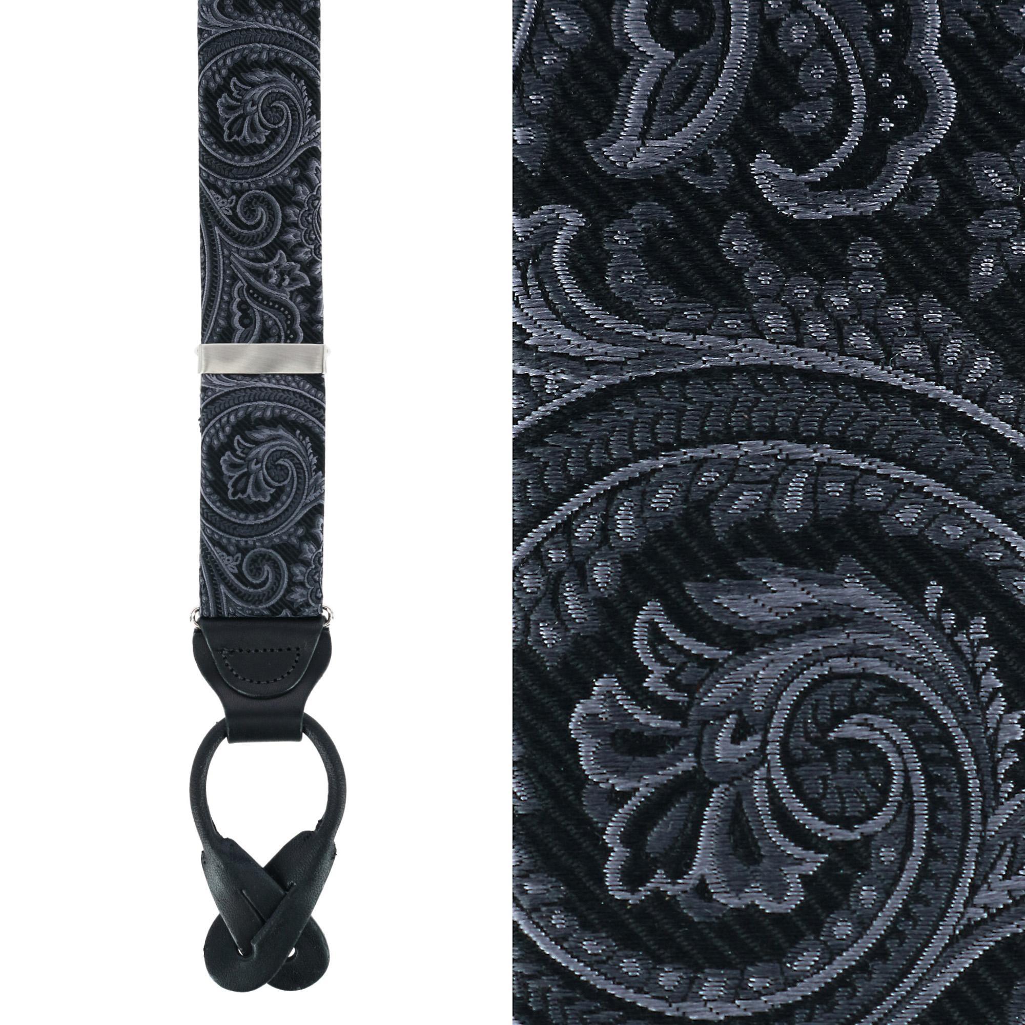Trafalgar Sobee Silk Button End Braces - Black one size