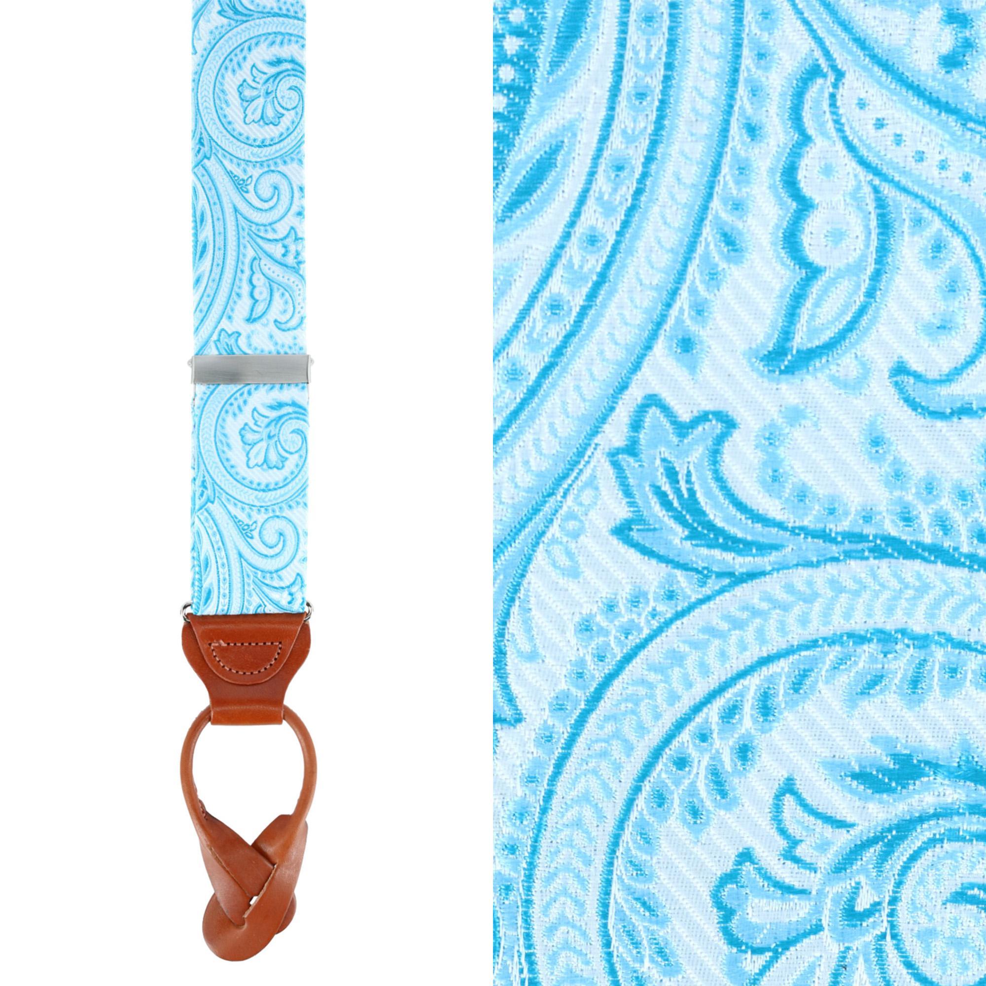 Trafalgar Sobee Silk Button End Braces - Blue one size