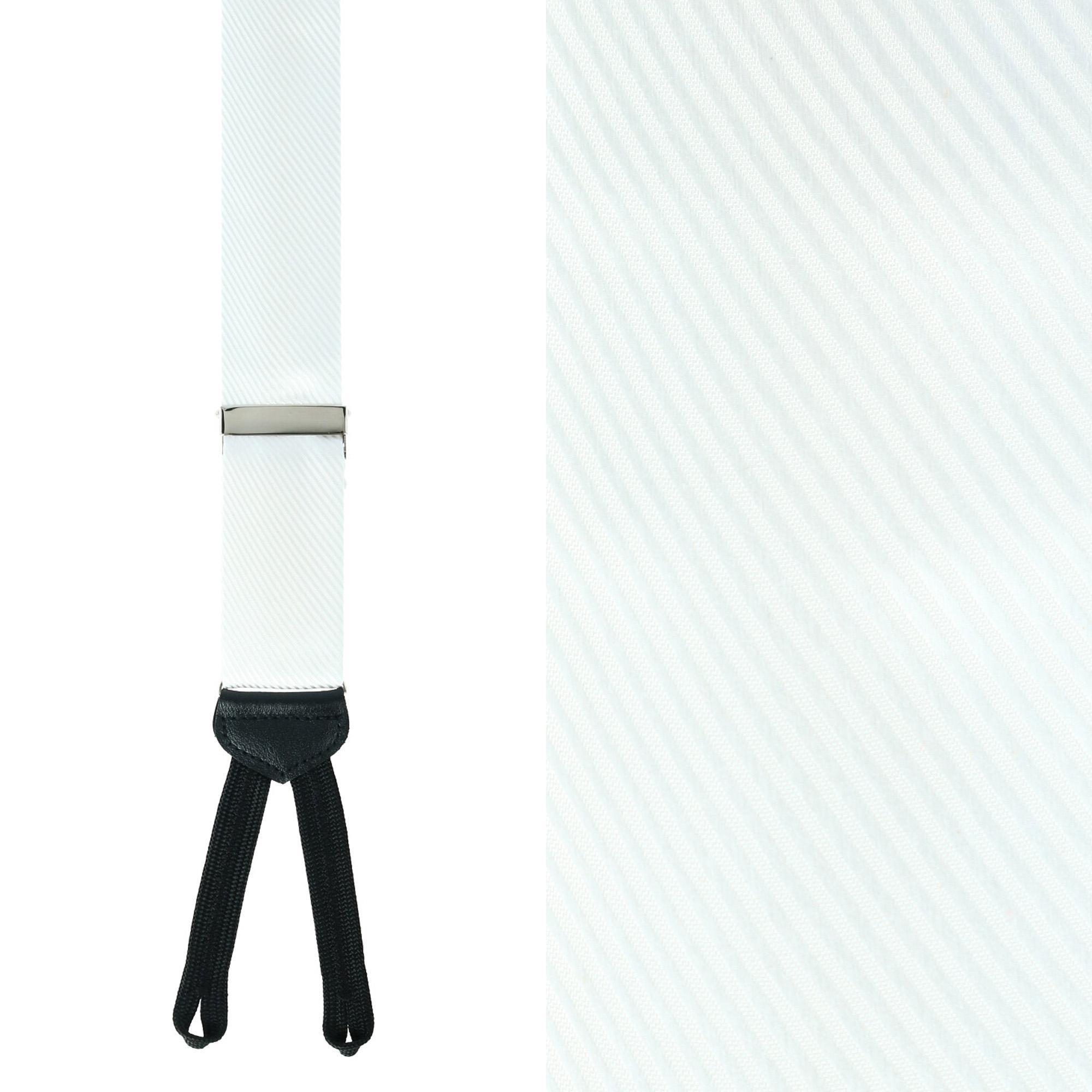 Trafalgar Leyton Diagonal Lined Tone on Tone Silk Formal Braces - White one size