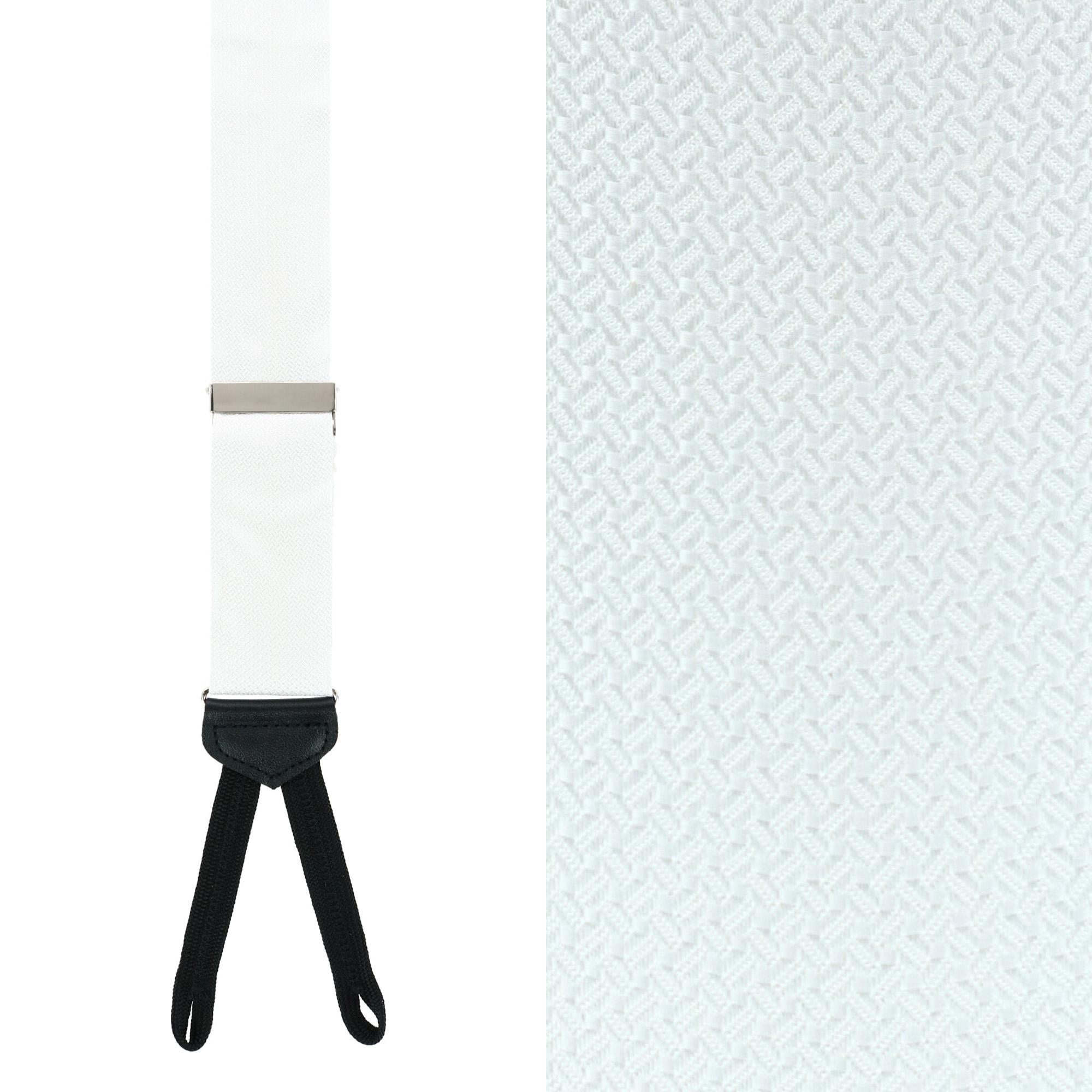 Trafalgar The Monte Bello Interlocked Silk Formal Braces - White one size