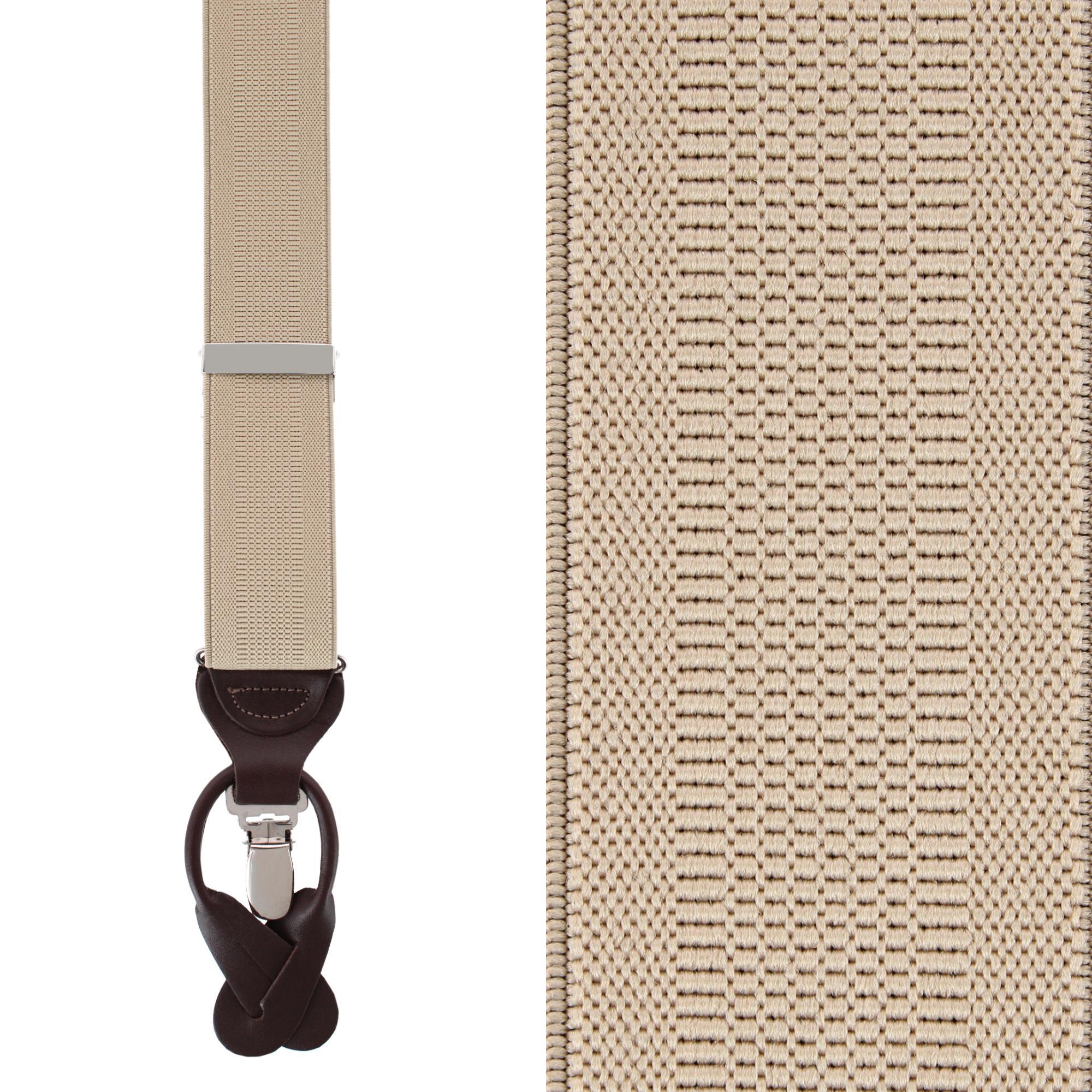 Trafalgar Classic Solid Color Convertible Braces 35mm Elastic - Khaki one size