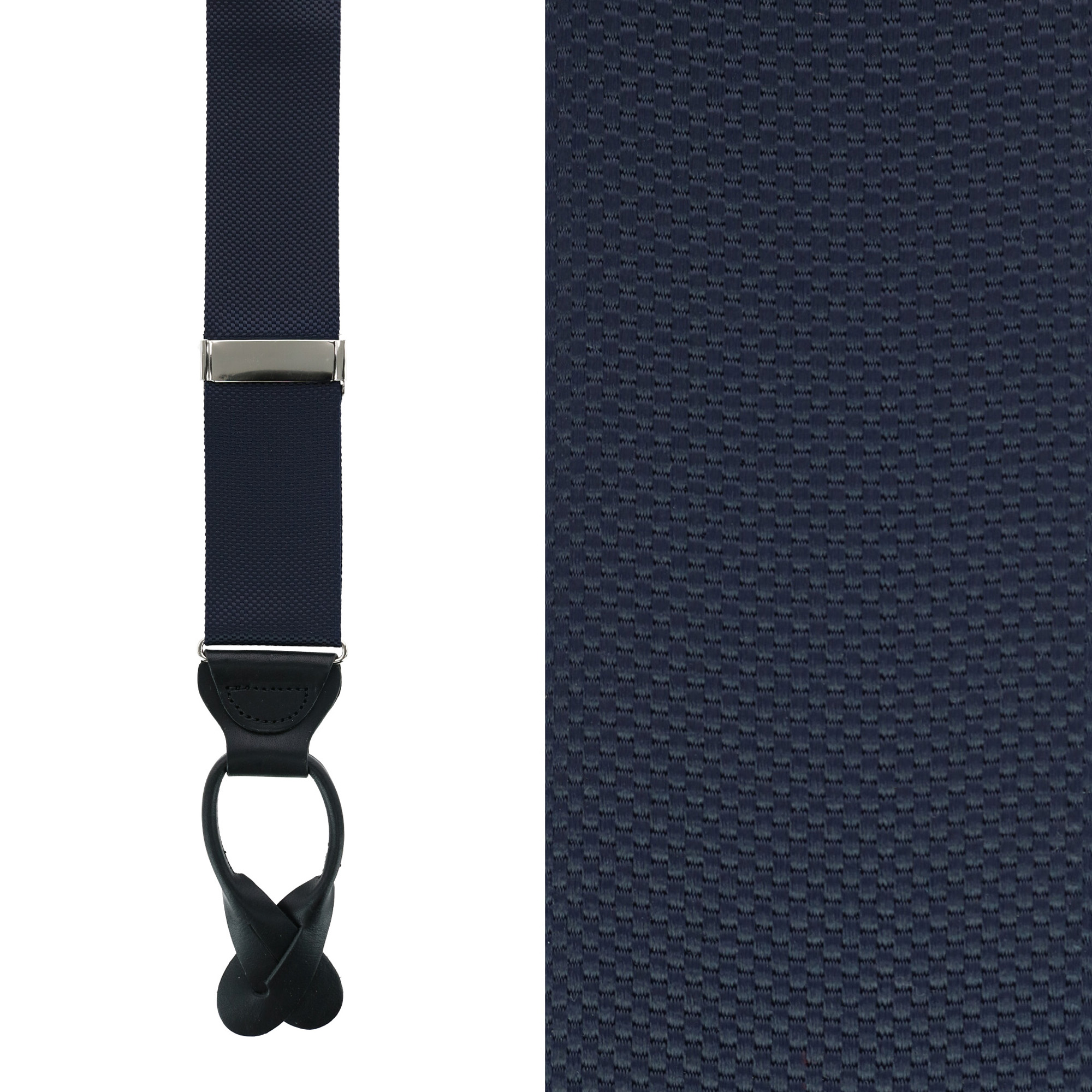 Trafalgar Big & Tall Hudson Solid Button End Braces - Navy one size
