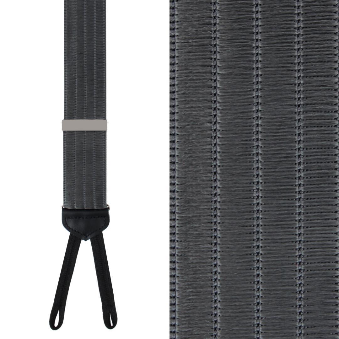 Trafalgar Big & Tall Jefferson Brushed Pinstripe Elastic Formal End Braces - Dark Charcoal one size