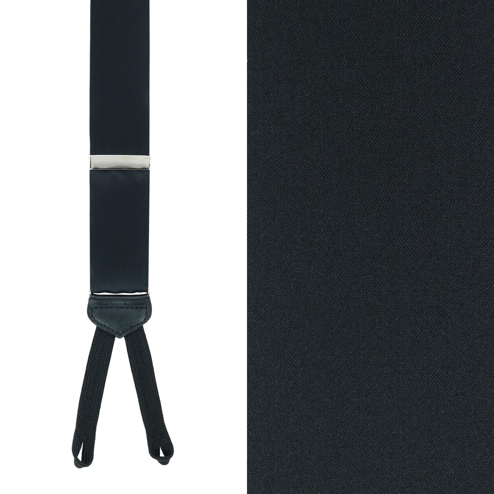 Trafalgar Big & Tall Sutton Solid Silk Formal End Braces - Black one size