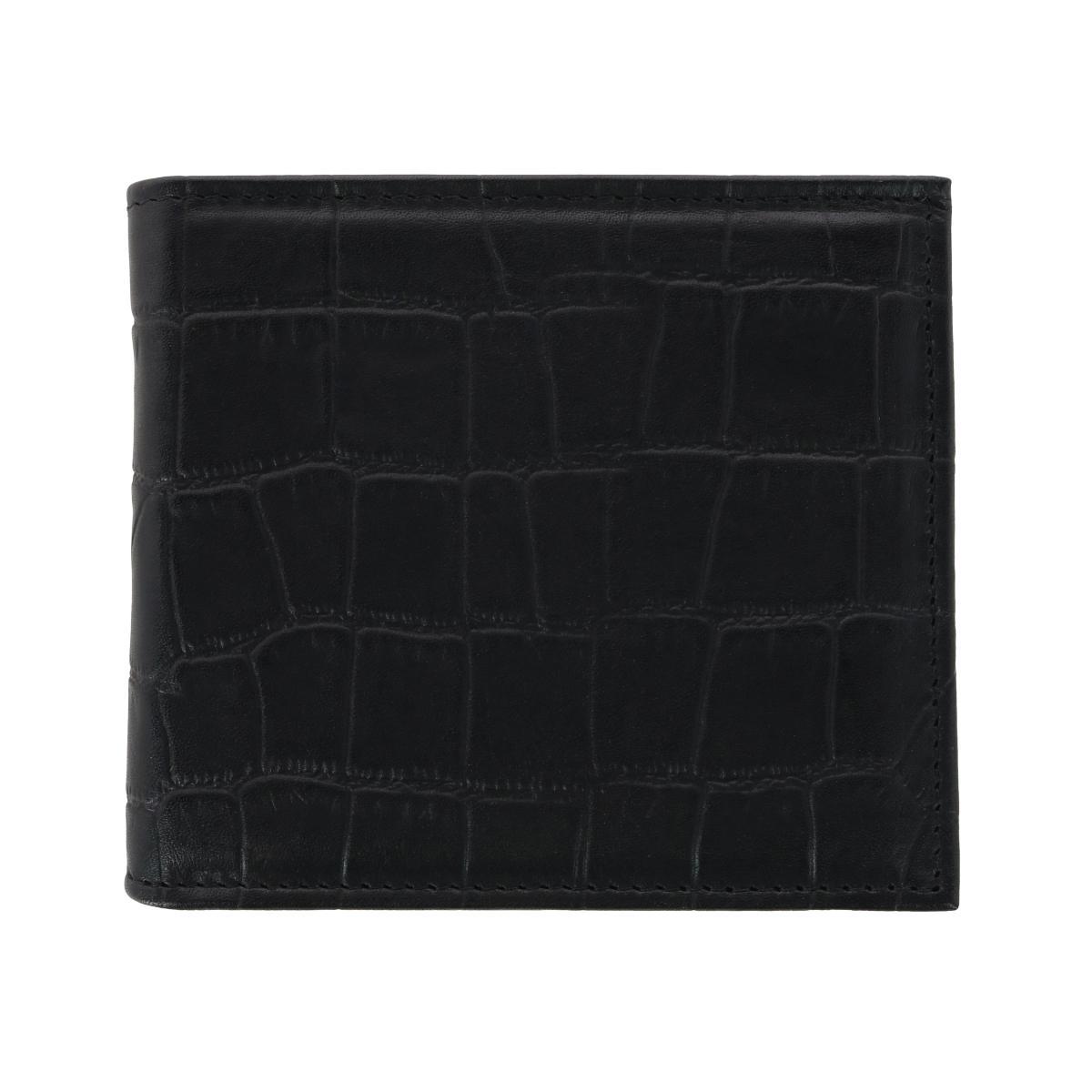 Trafalgar Esteban Croco Embossed Leather 8 Slot Bi-Fold Wallet - Black one size