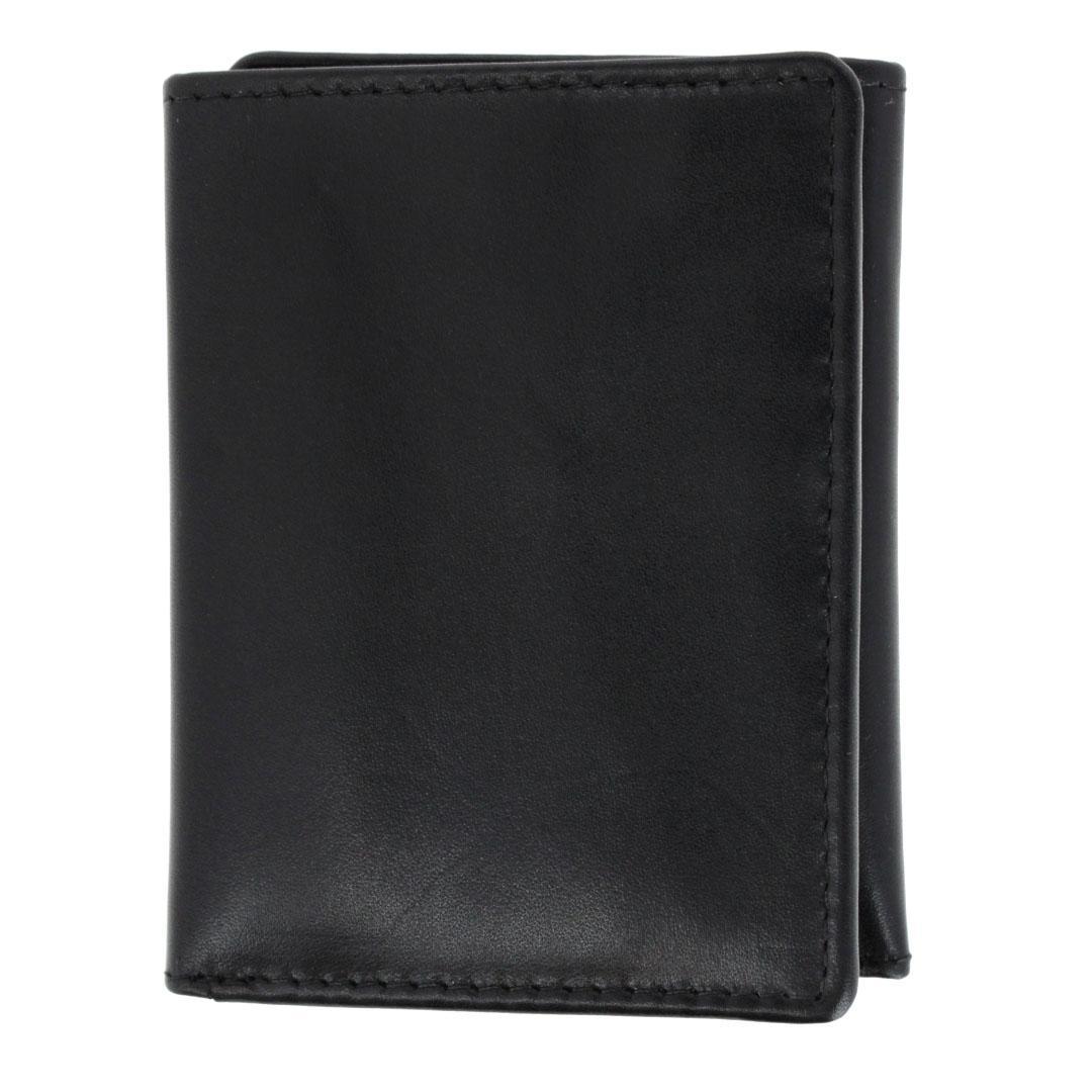 Trafalgar Tennyson Tri-Fold Genuine Leather Wallet with ID Window - Black one size