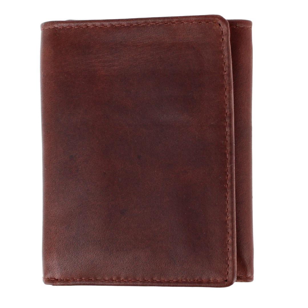 Trafalgar Tennyson Tri-Fold Genuine Leather Wallet with ID Window - Brown one size