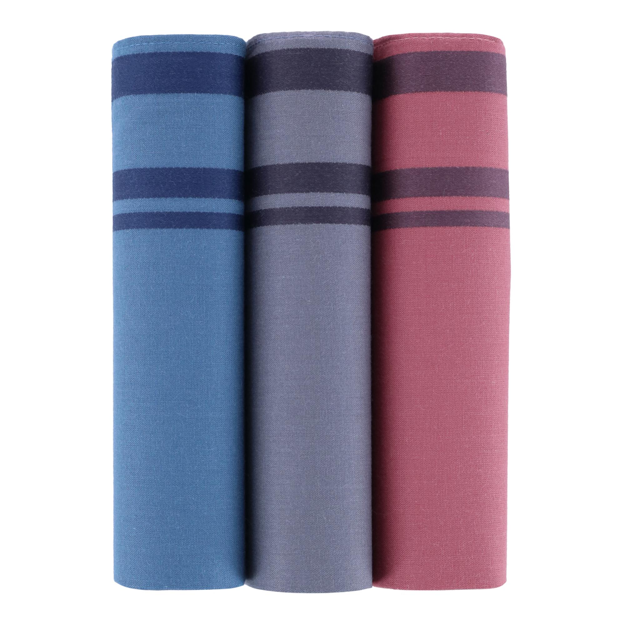 Trafalgar Cotton Modern Handkerchiefs (3 Pack) - Multiple one size