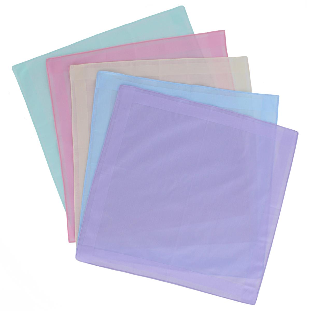 Trafalgar Zayn Brilliant Colored 16x16 Cotton Handkerchiefs (Pack of 5) - Lilac, Pink, Yellow, Light Blue, and Green one size