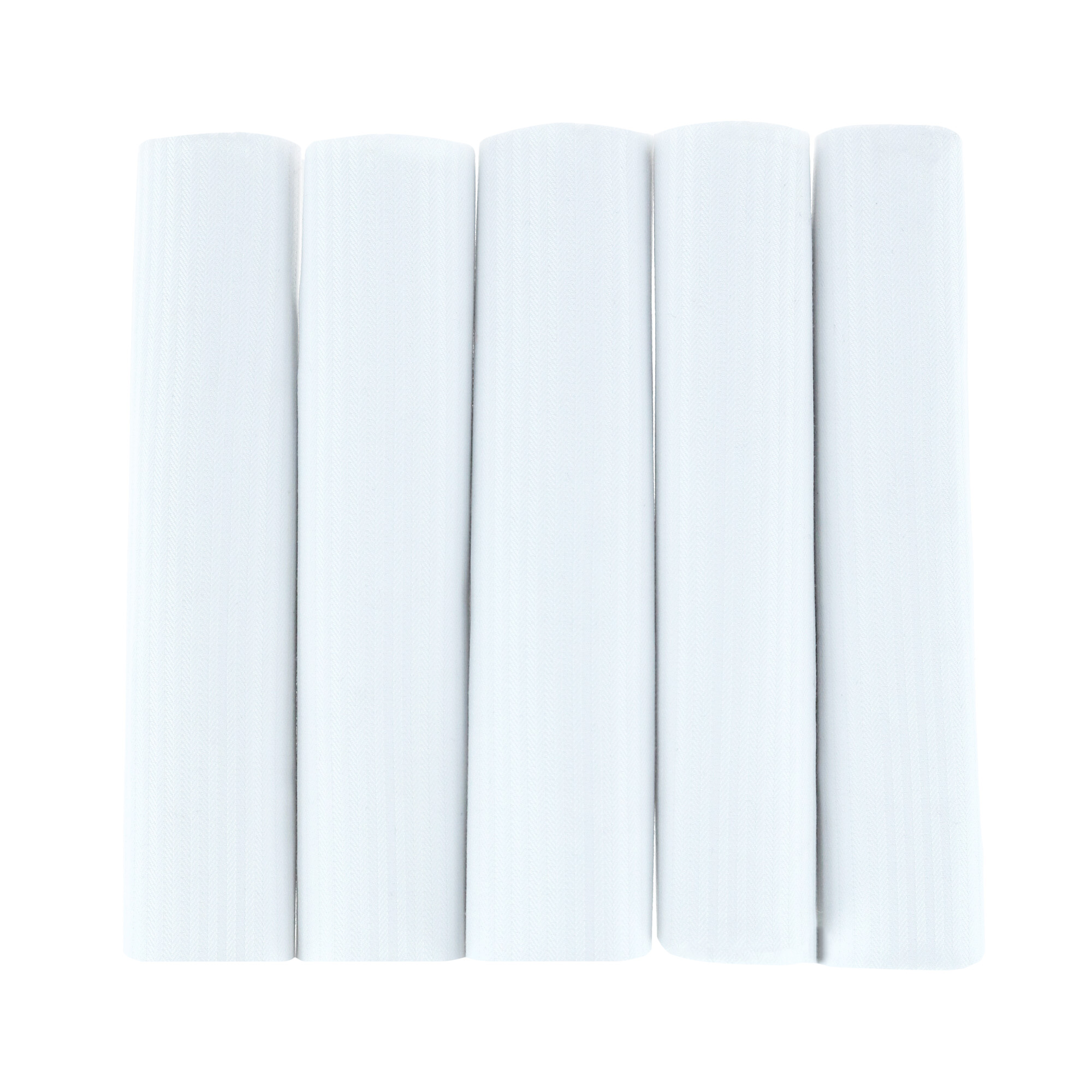Trafalgar Premium Cotton Pinstripe Handkerchiefs Gift Box 5-Pack White - White one size