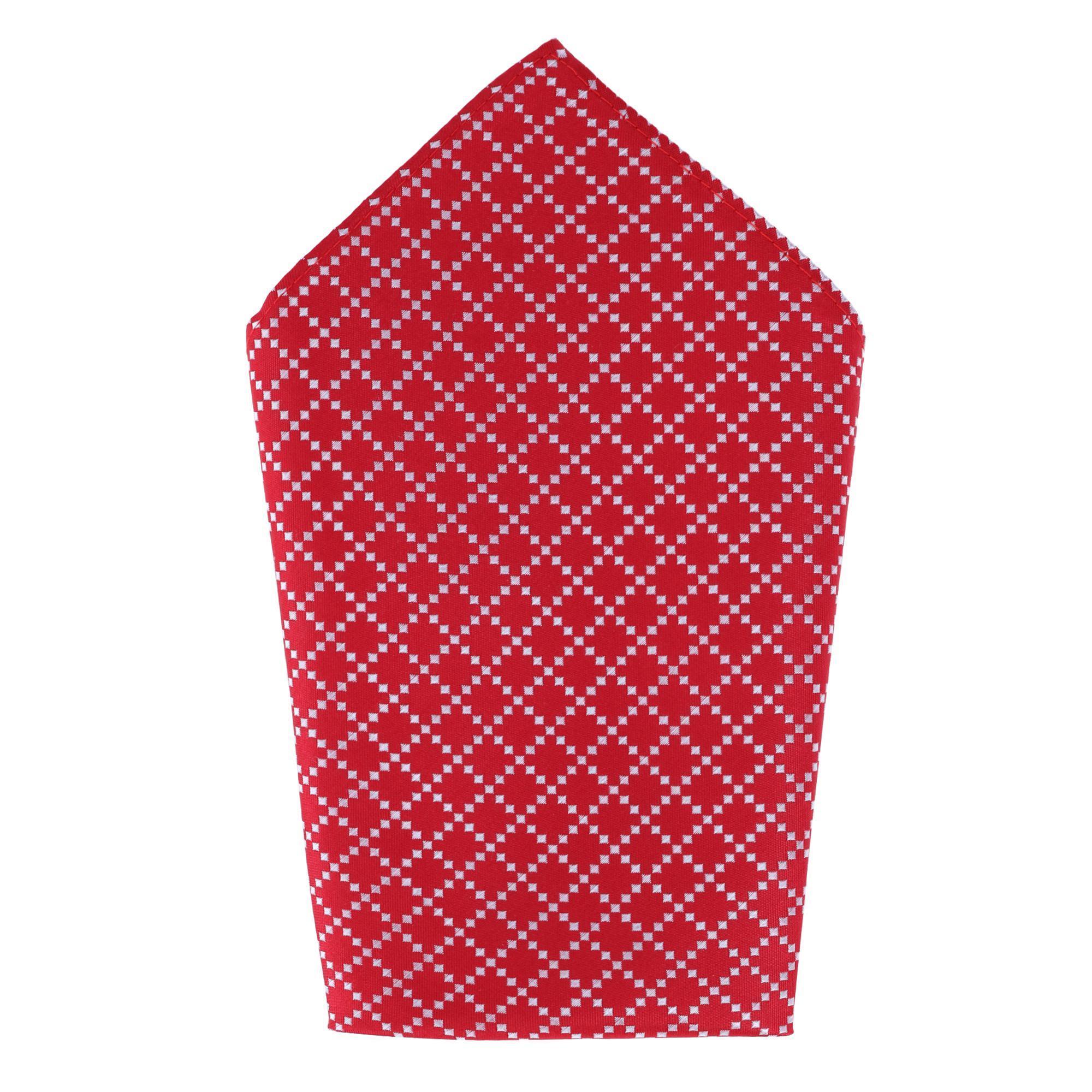 Trafalgar Rowan Geometric Pattern 12x12 Silk Pocket Square  Red one size