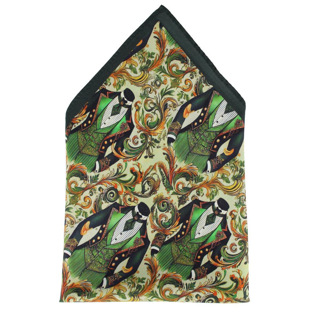 Trafalgar Shall We Dance Silk Novelty 12x12 Pocket Square - Green one size