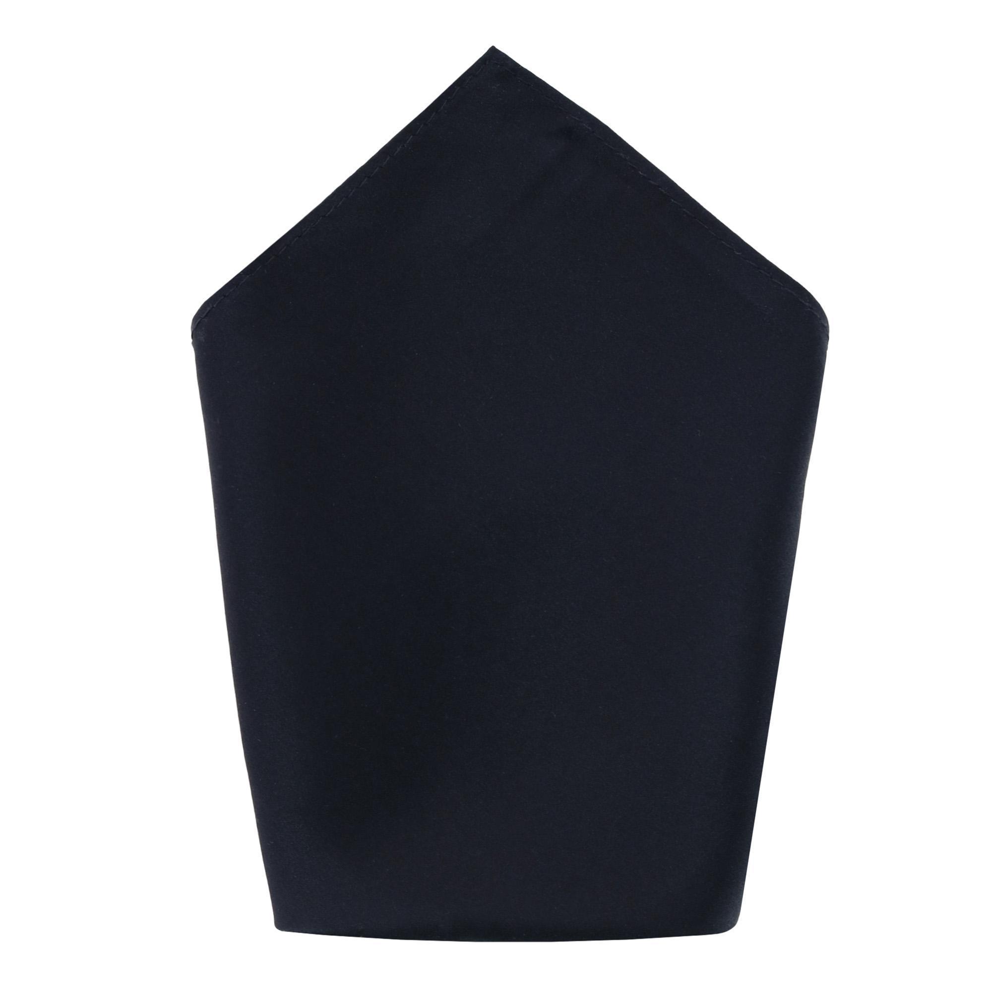 Trafalgar Sutton Solid Color 13 Inch Silk Pocket Square - Black one size