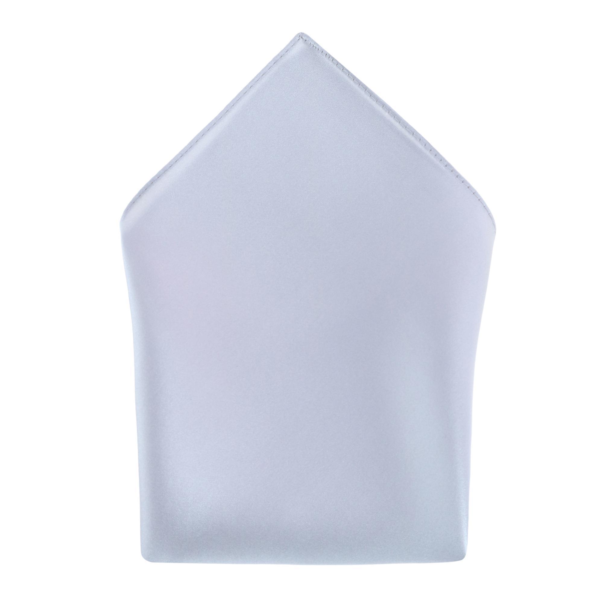 Trafalgar Sutton Solid Color 13 Inch Silk Pocket Square - Silver one size