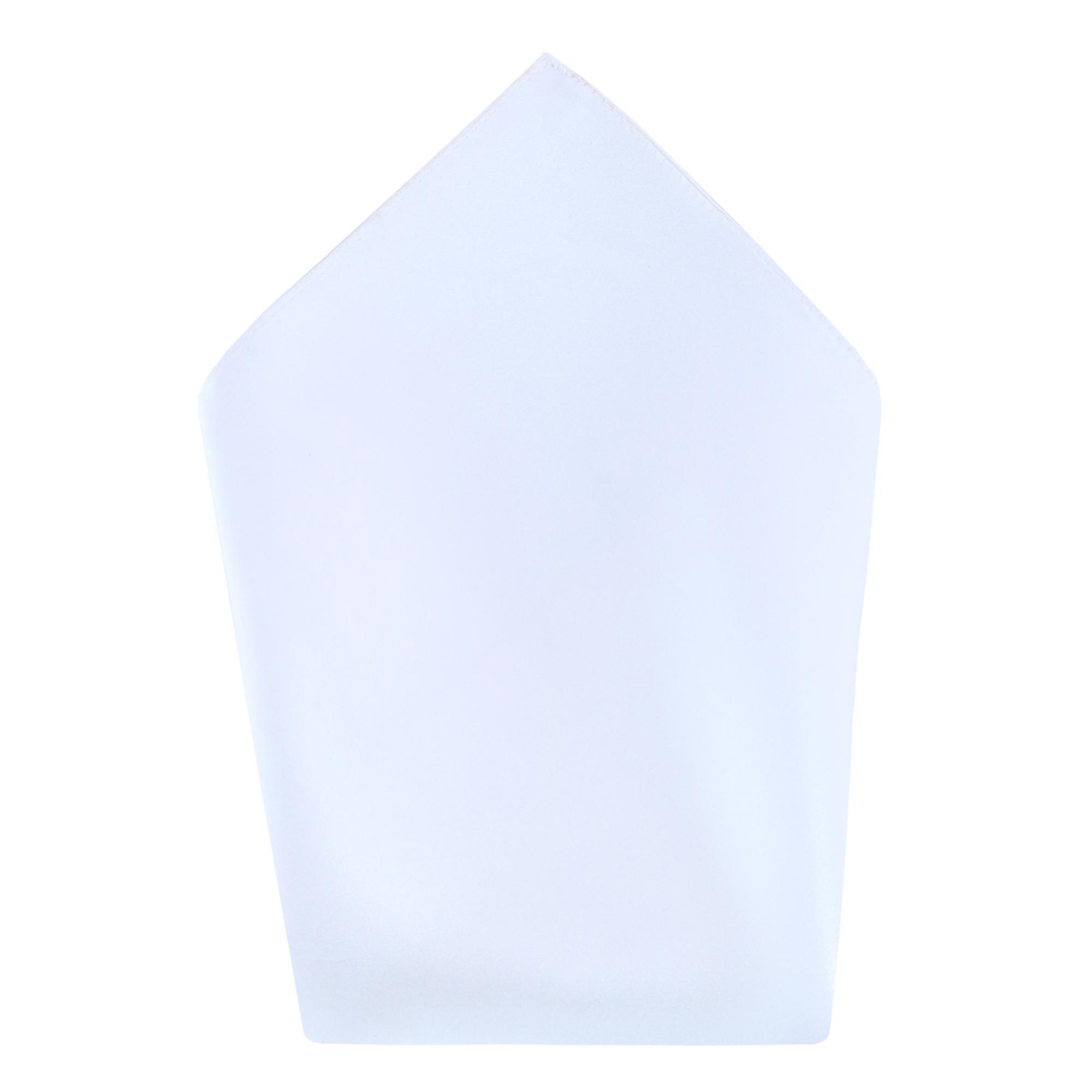Trafalgar Sutton Solid Color 13 Inch Silk Pocket Square - White one size