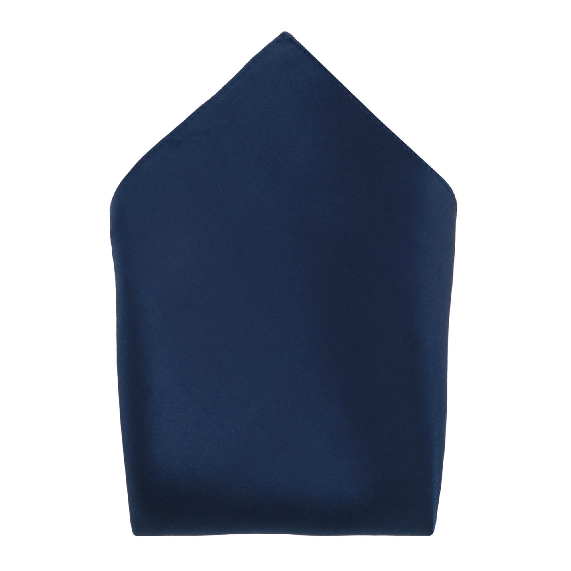 Trafalgar Sutton Solid Color 13 Inch Silk Pocket Square - Navy one size