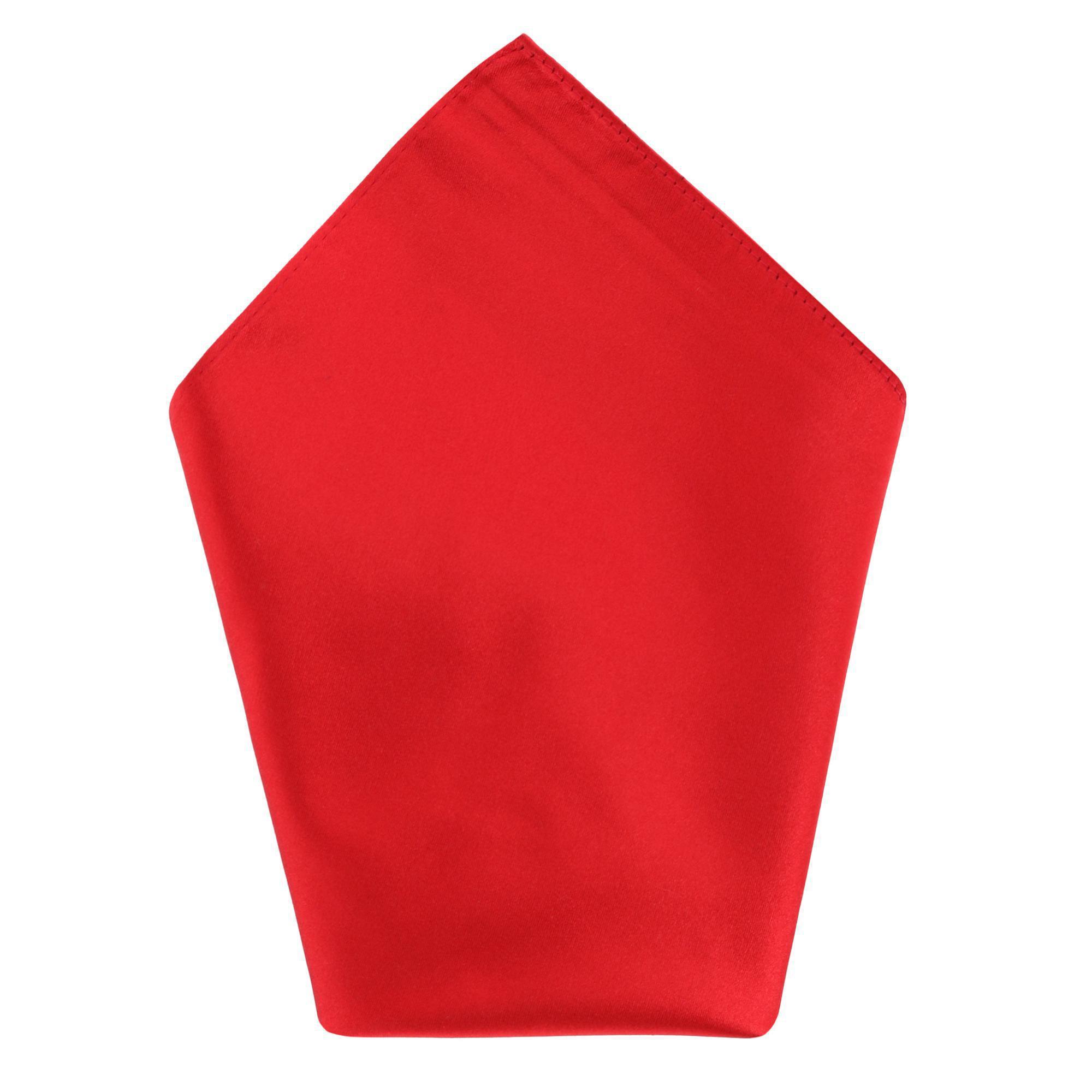 Trafalgar Sutton Solid Color 13 Inch Silk Pocket Square - Red one size
