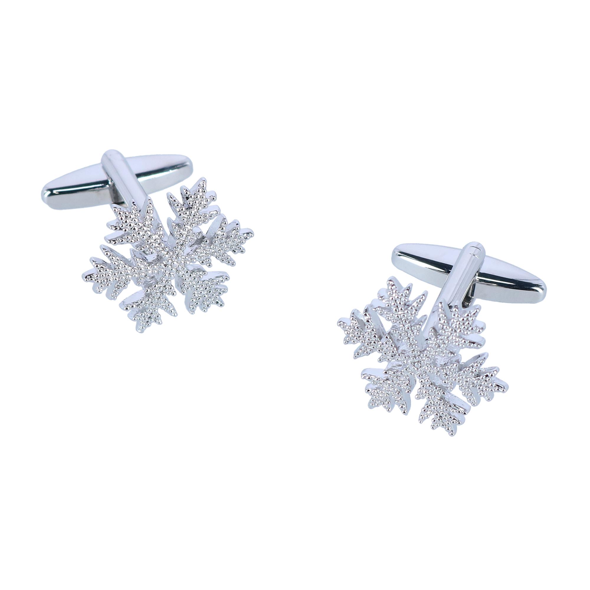 Trafalgar Let It Snow Snowflake Novelty Cufflinks (1 Pair) - Silver one size