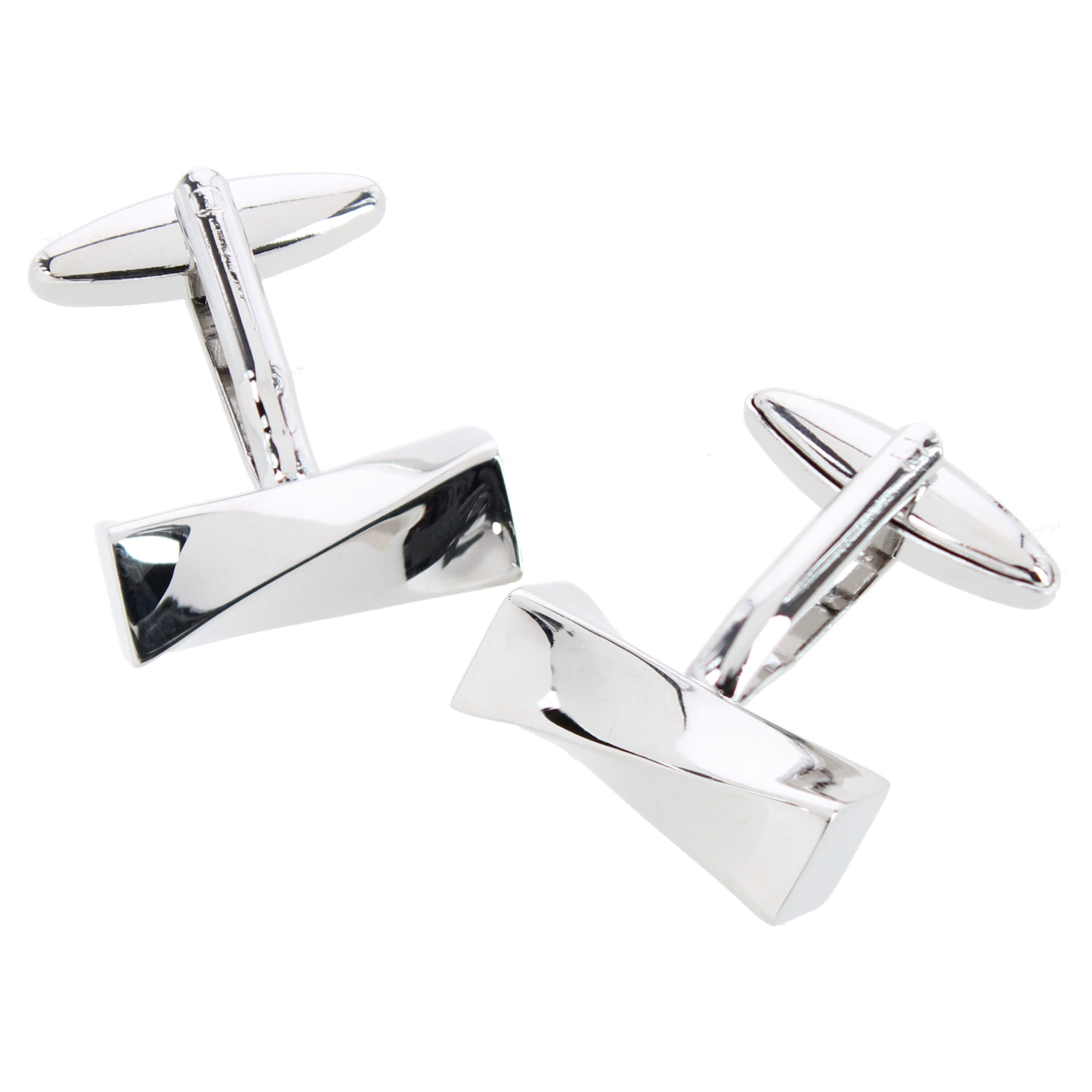 Trafalgar Twist of Refinement and Class Cufflinks (1 Pair) - Silver one size