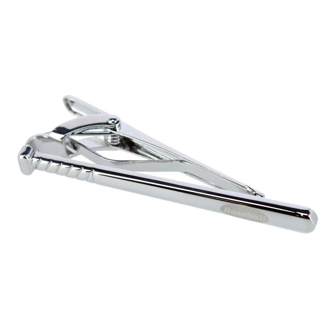 Trafalgar Home Run Baseball Bat Silver Tie Bar - Antique Silver one size