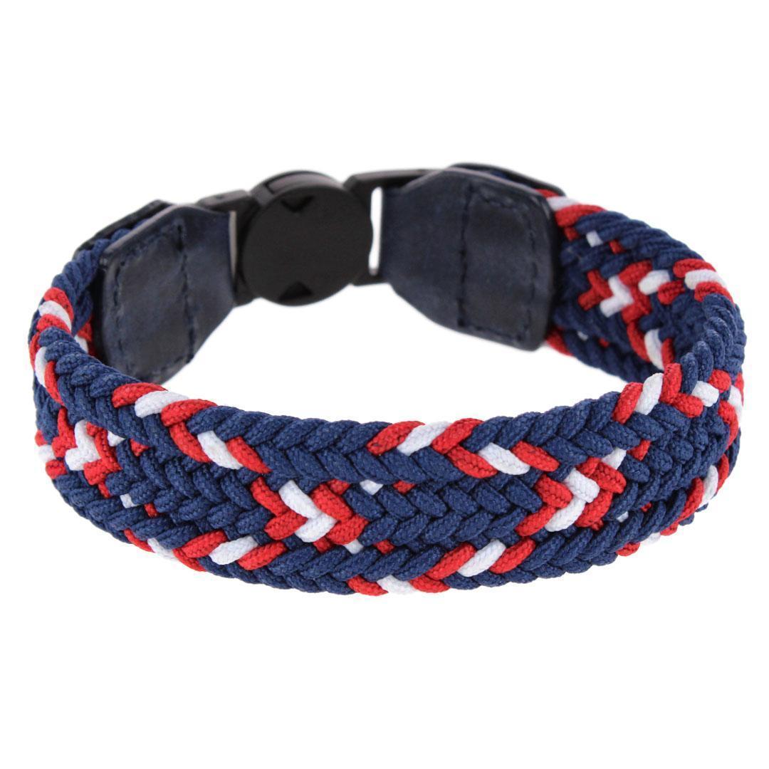 Trafalgar Rayden 18mm Mixed Colors Braided Golf Bracelet - Blue, Red, and White Diamond one size