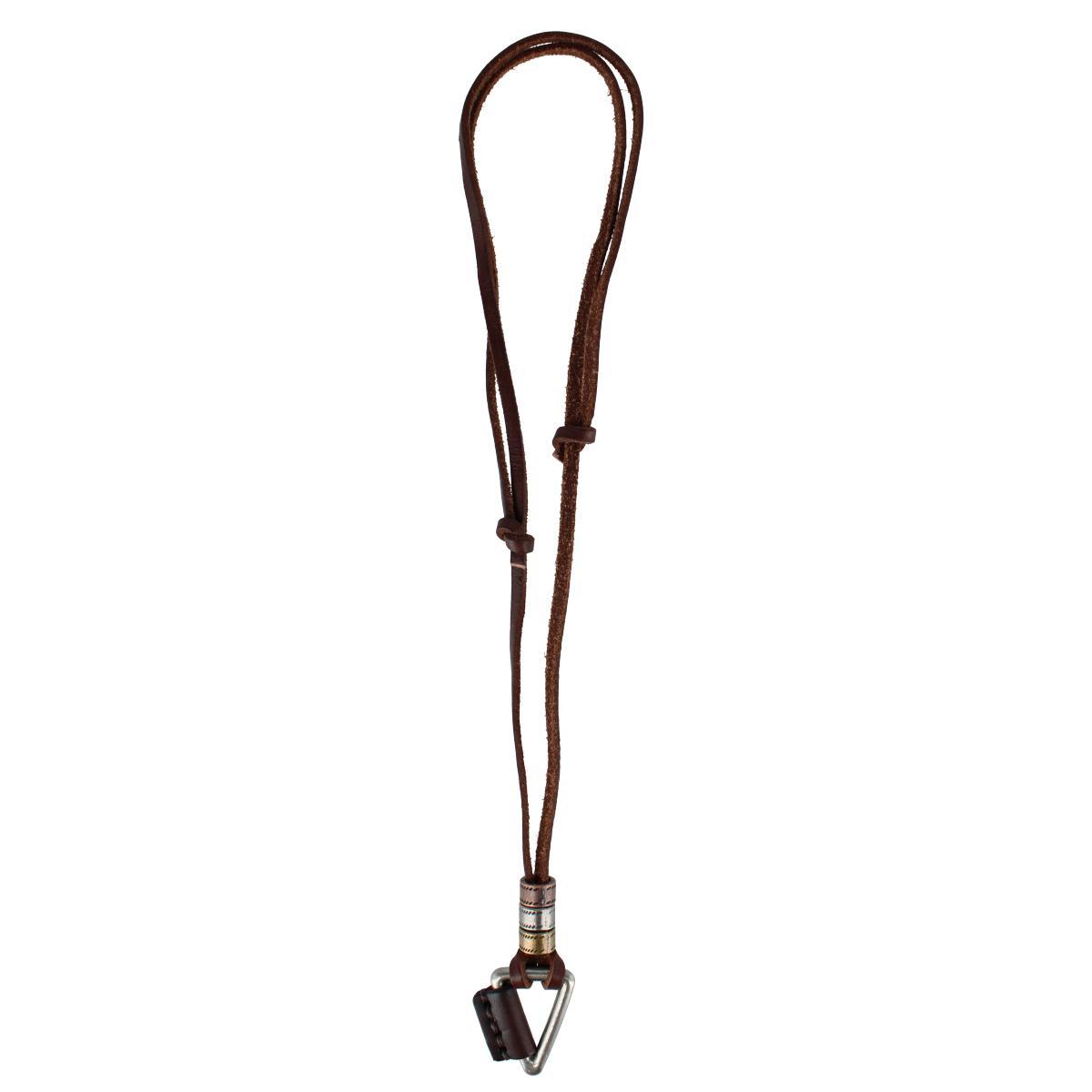 Trafalgar Gable Triangle and Beaded Leather Adustable Necklace - Brown one size