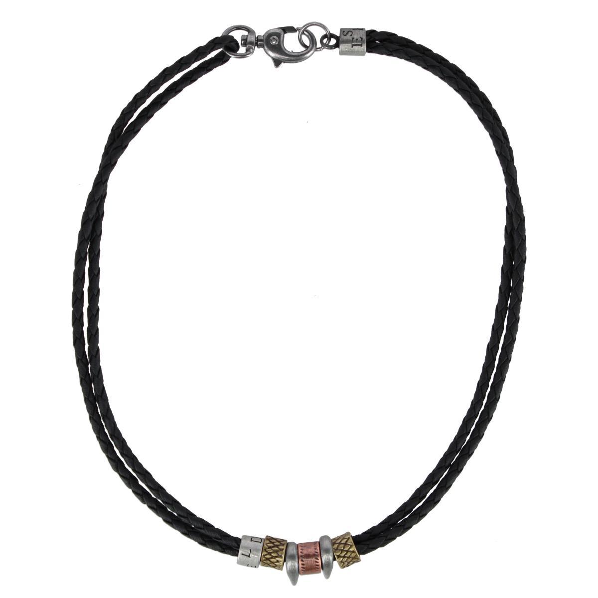 Trafalgar Nasher Vegan Leather Beaded Necklace - Black one size 20$