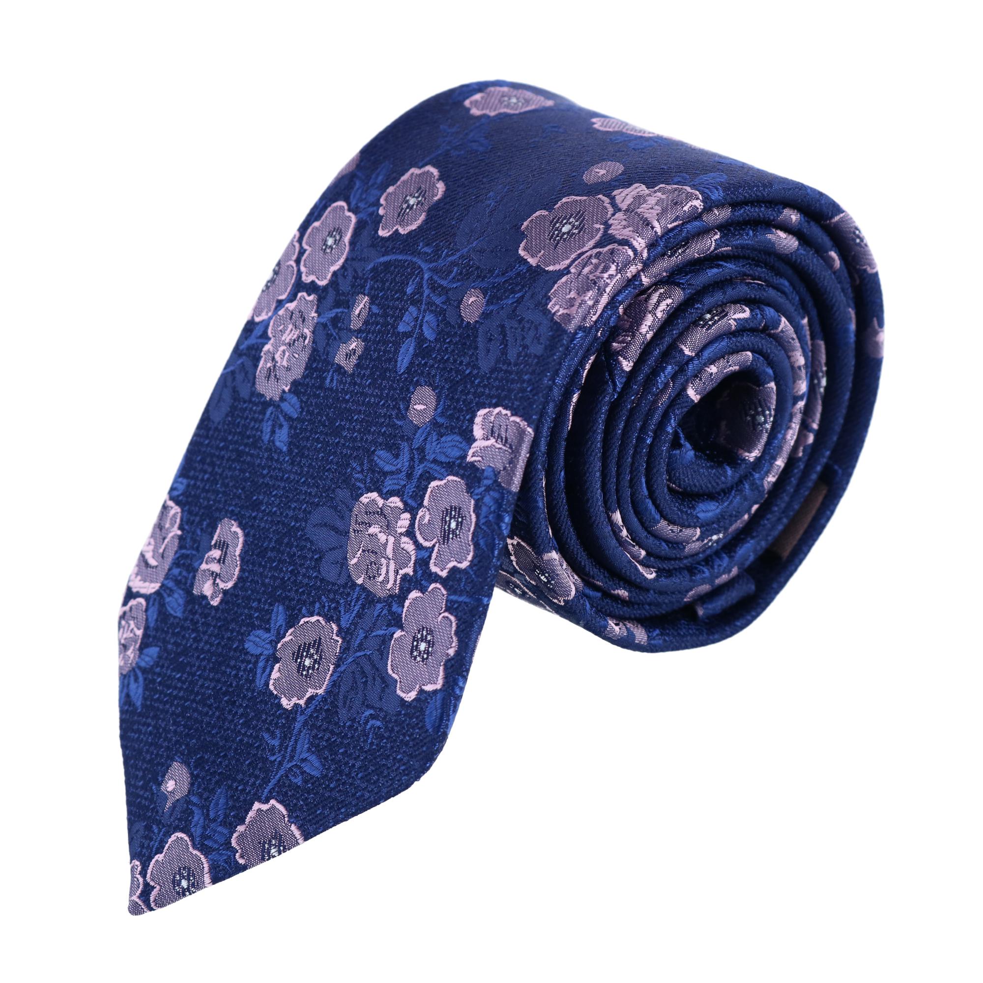 Trafalgar Florian Silk Novelty Necktie - Blue and Pink one size
