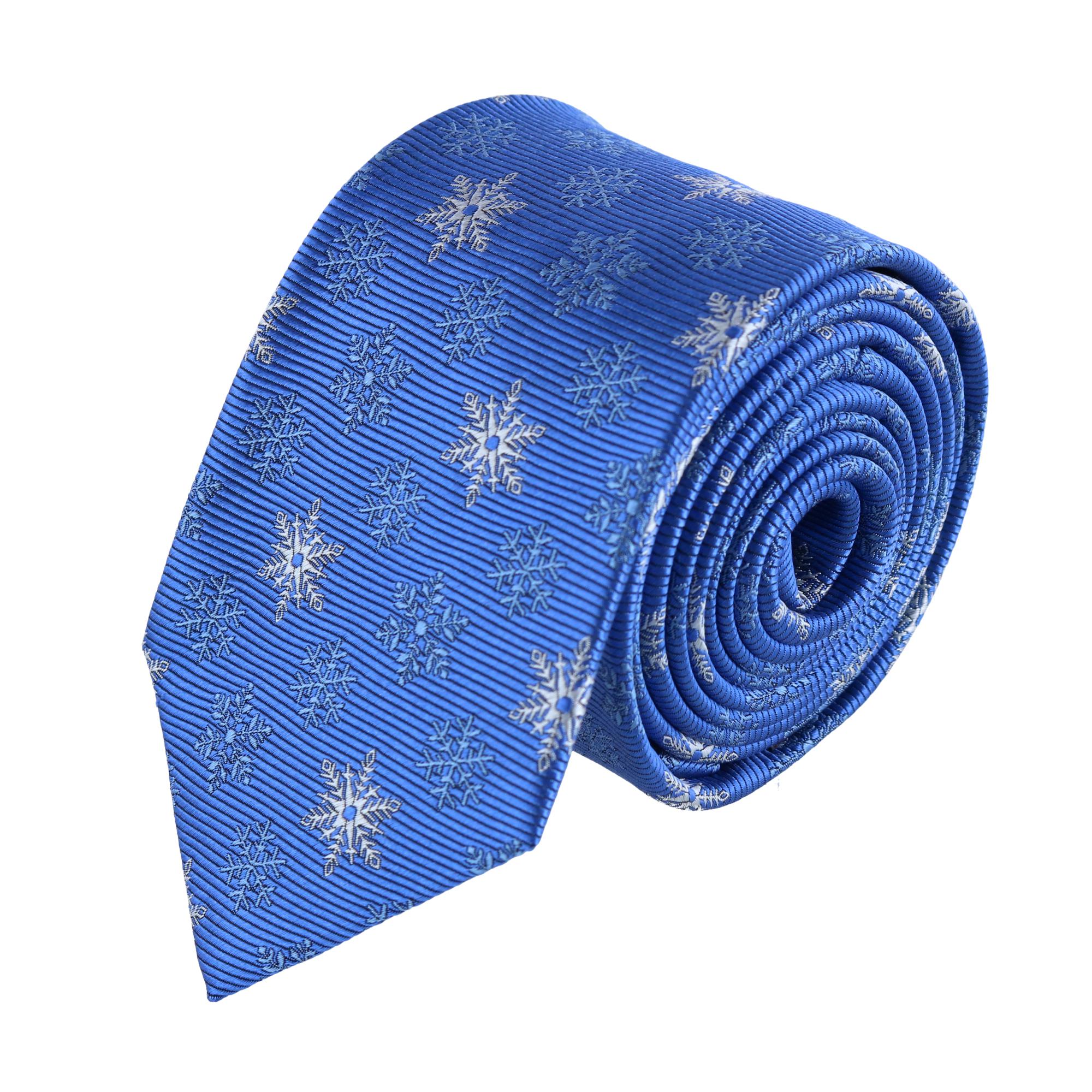 Trafalgar Let It Snow Novelty Snowflake Necktie - Light Blue one size