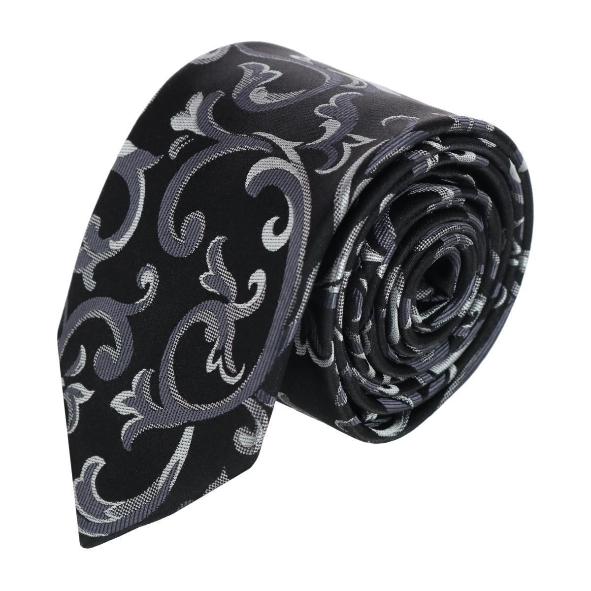Trafalgar Christian the Romantic Brocade Silk Necktie - Silver one size