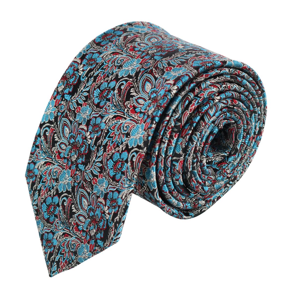 Trafalgar Enzo Exploded Floral Silk Necktie - Multiple Colors one size
