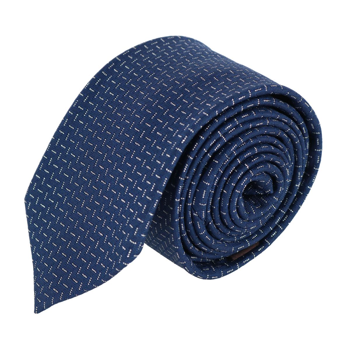 Trafalgar Baldwin Metallic Dash Silk Business Necktie - Navy one size