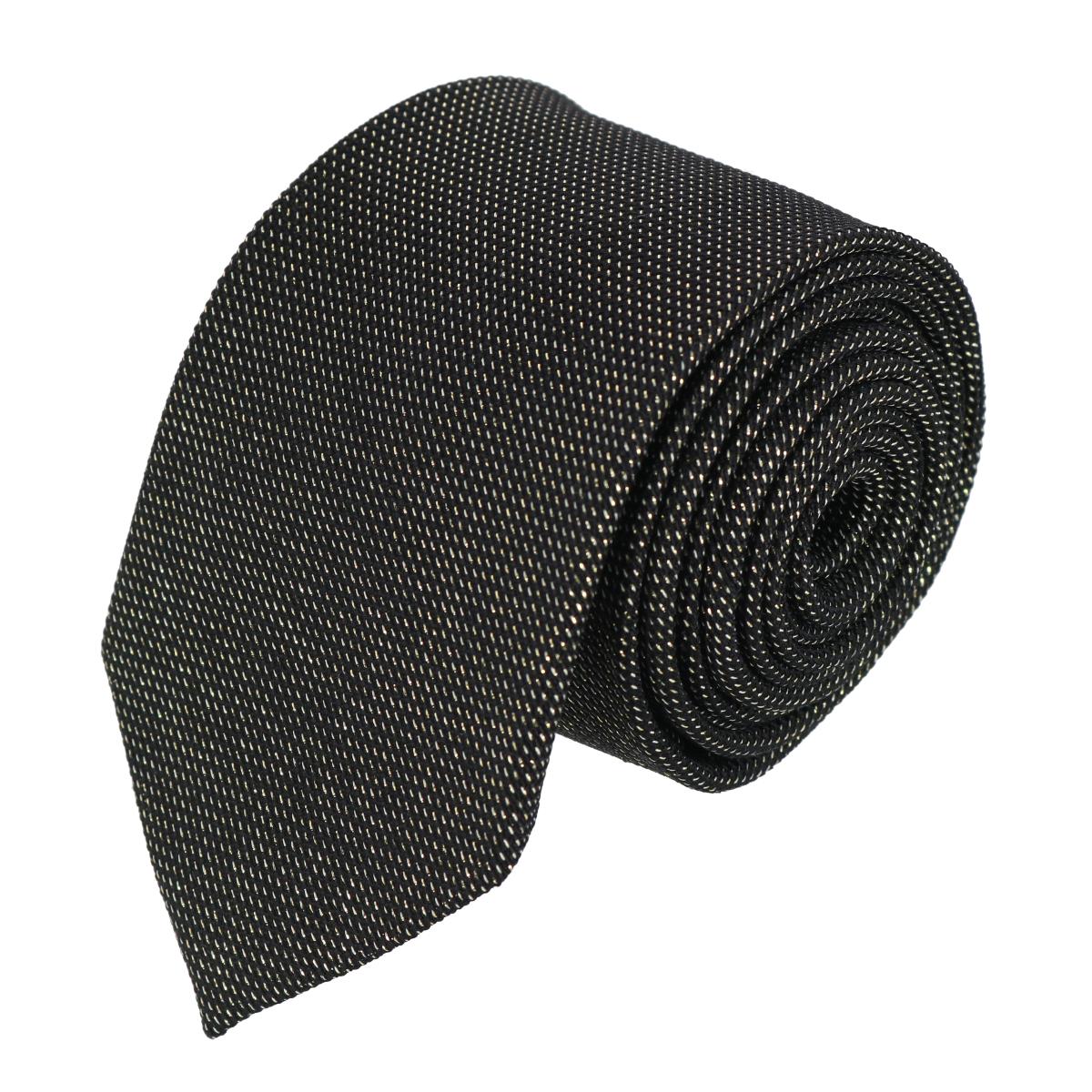 Trafalgar Janus Metallic and Silk Classy Necktie - Gold one size