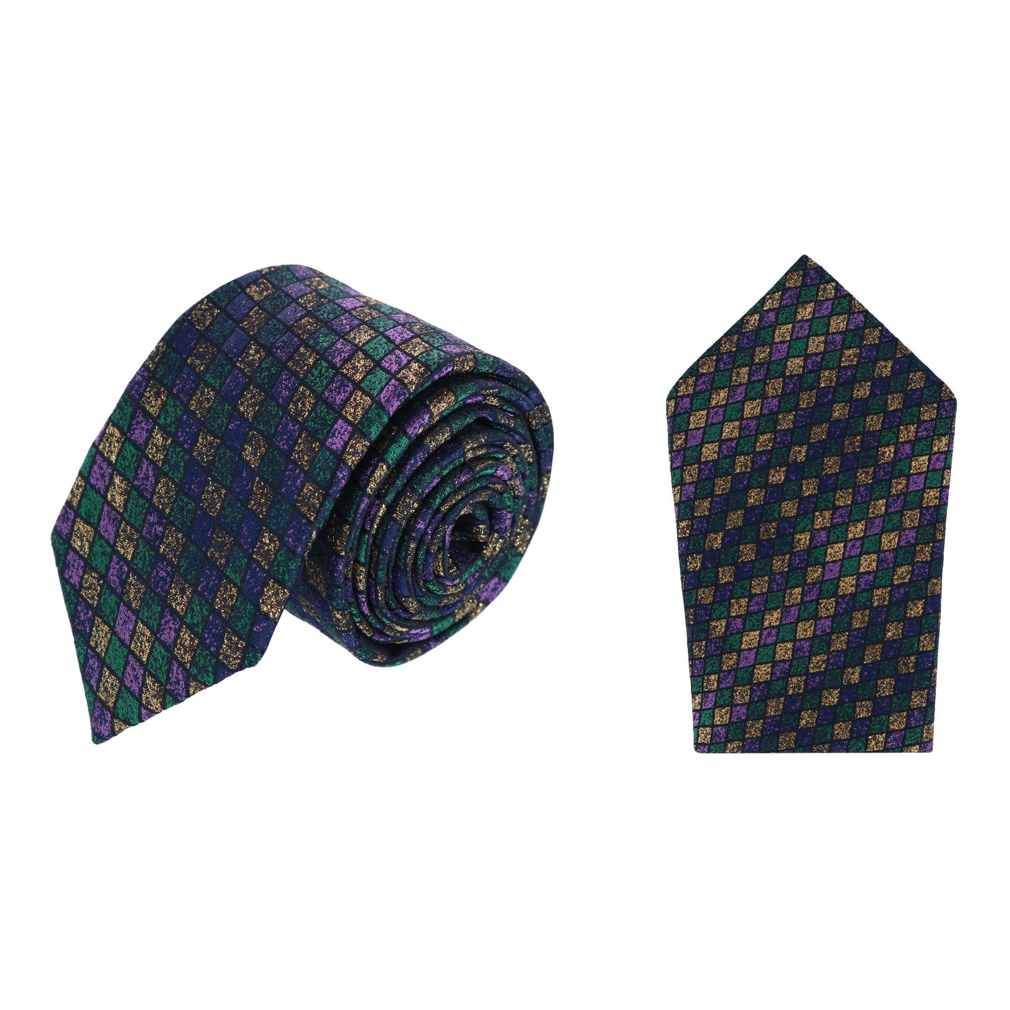 Trafalgar Carnival Diamond Multi-Colored Necktie and Pocket Square Bundle - Multi one size