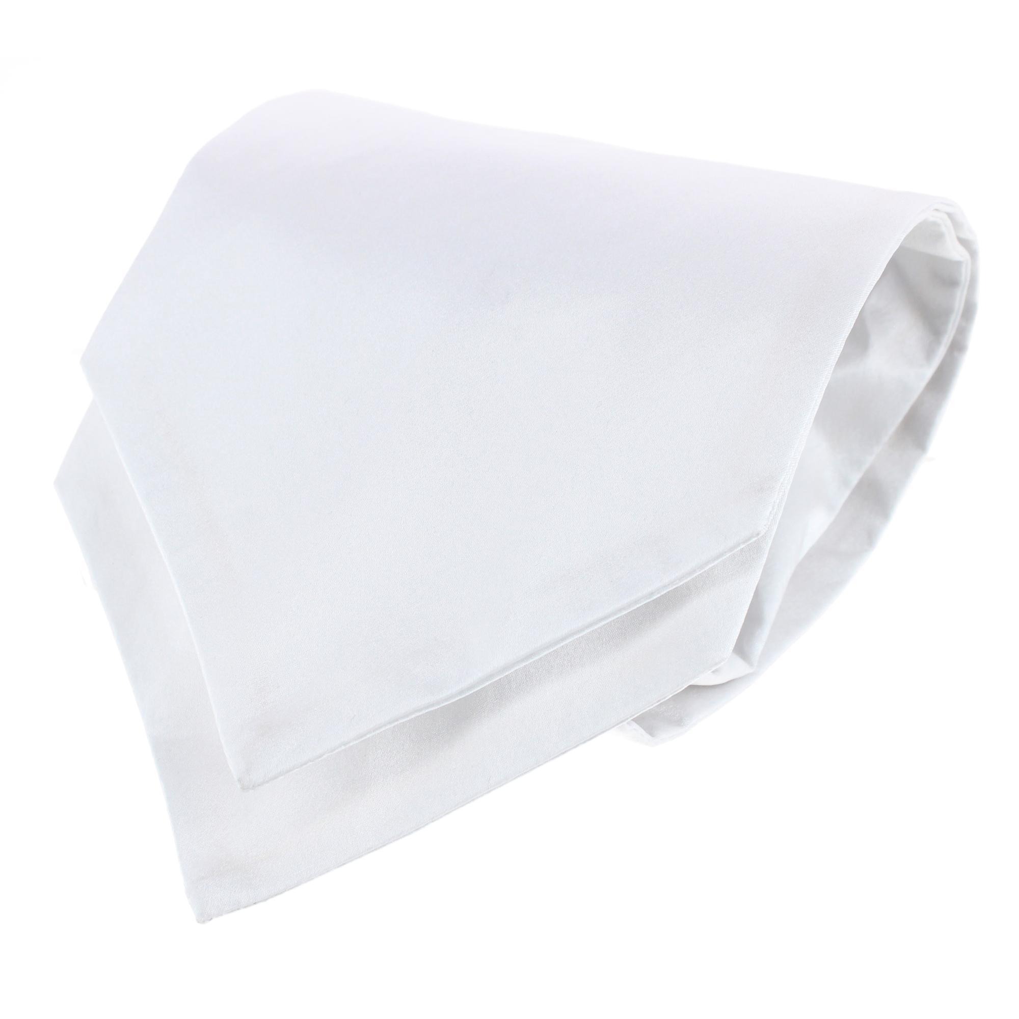 Trafalgar Grant Solid Colored Silk Ascot - White one size
