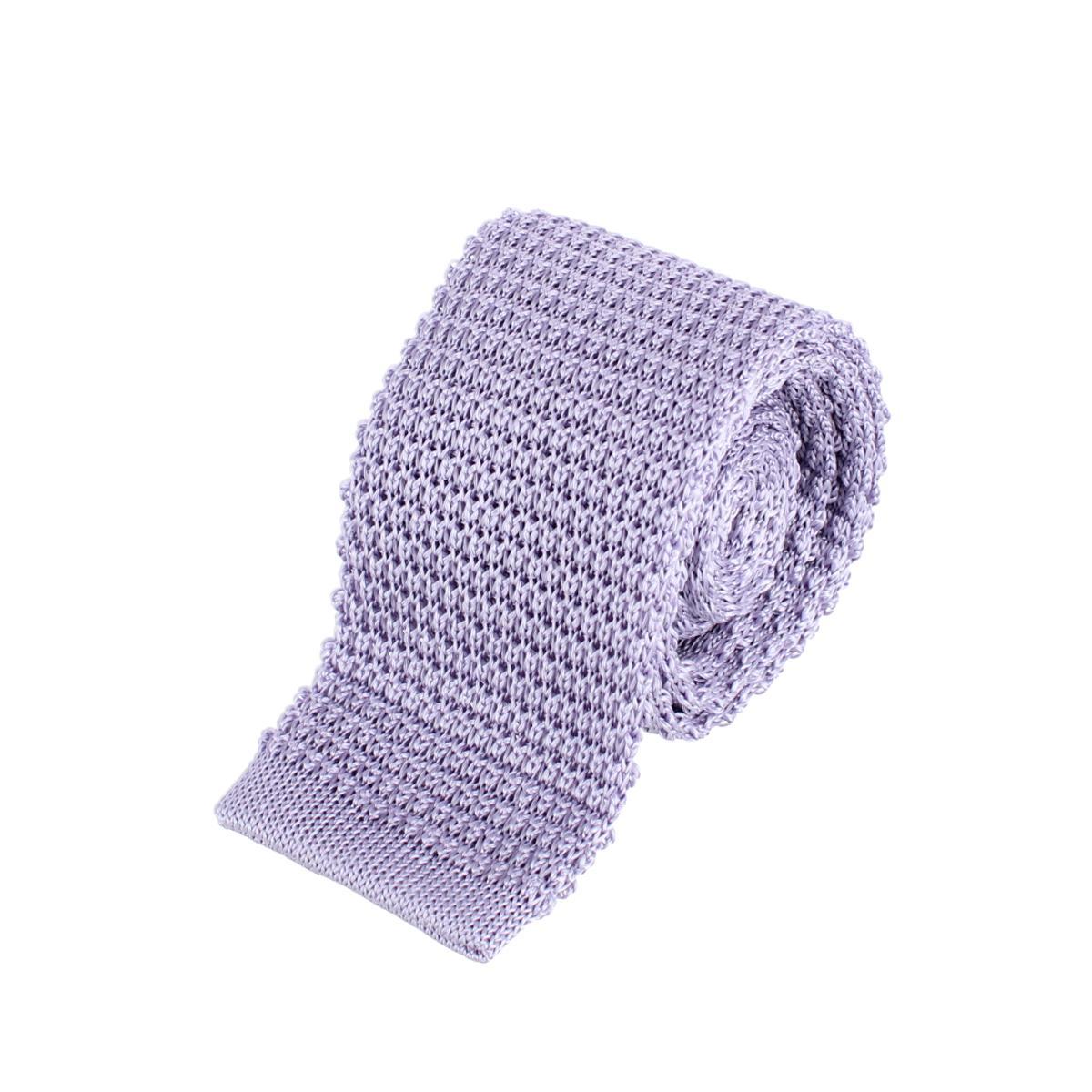 Trafalgar Zion Knit Silk Solid Colored Necktie - Lilac one size