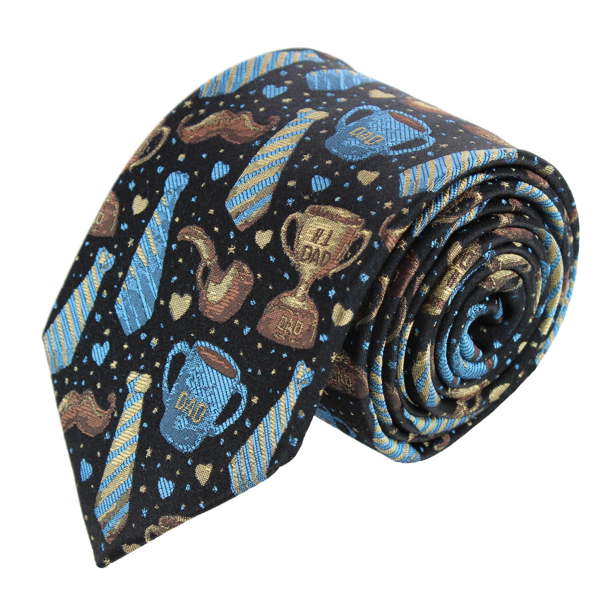 Trafalgar Dad Appreciation Silk Novelty Necktie - Navy Blue one size