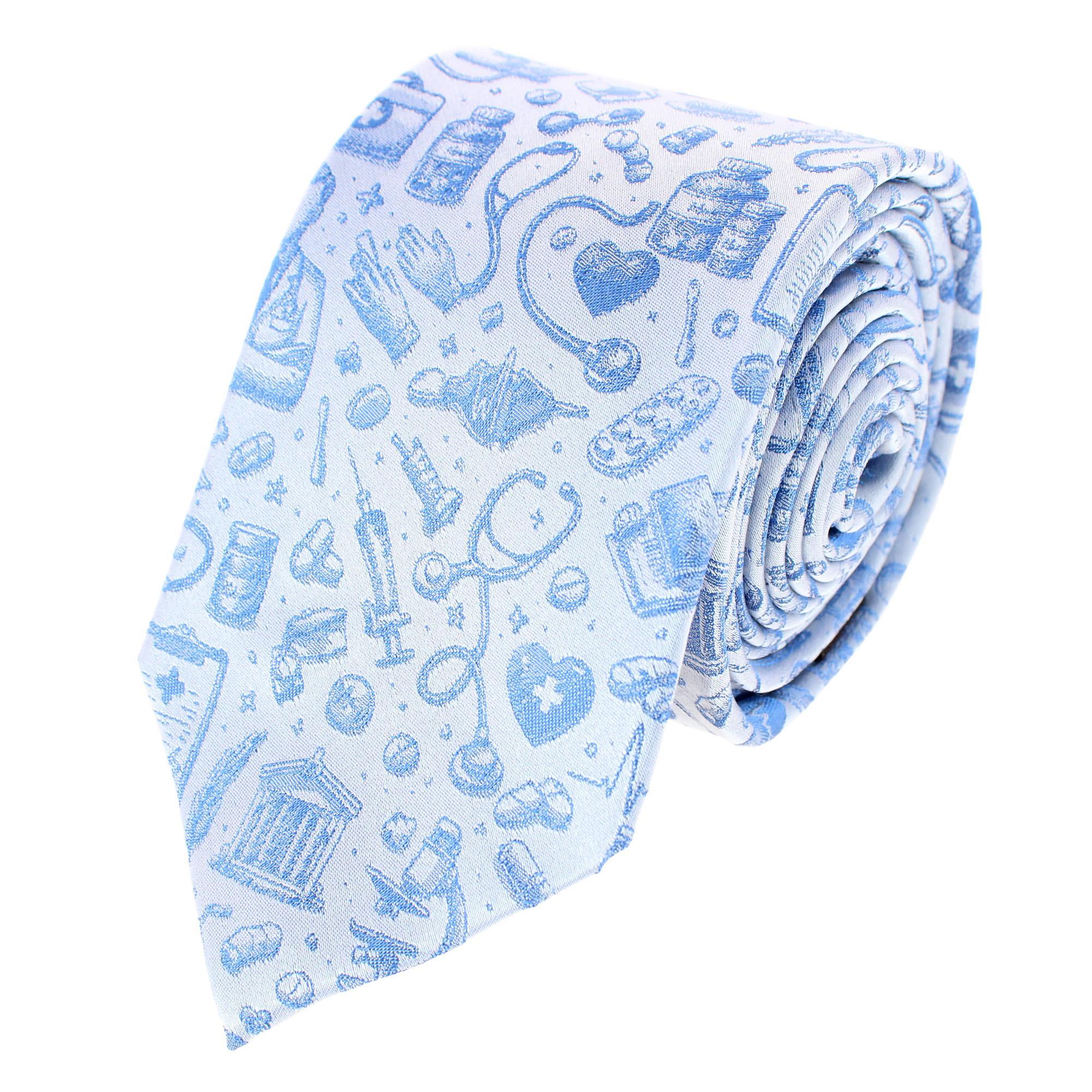 Trafalgar Medical Alert Silk Novelty Necktie - Light Blue one size