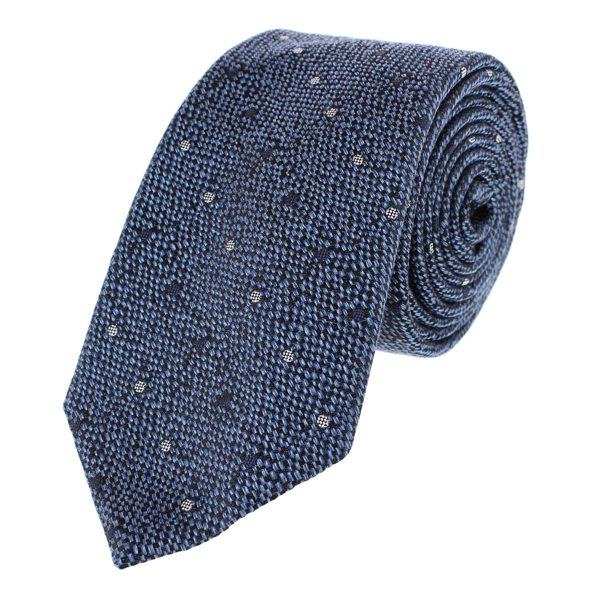 Trafalgar Percival Polka Dot Wool Blend Novelty Necktie - Navy one size