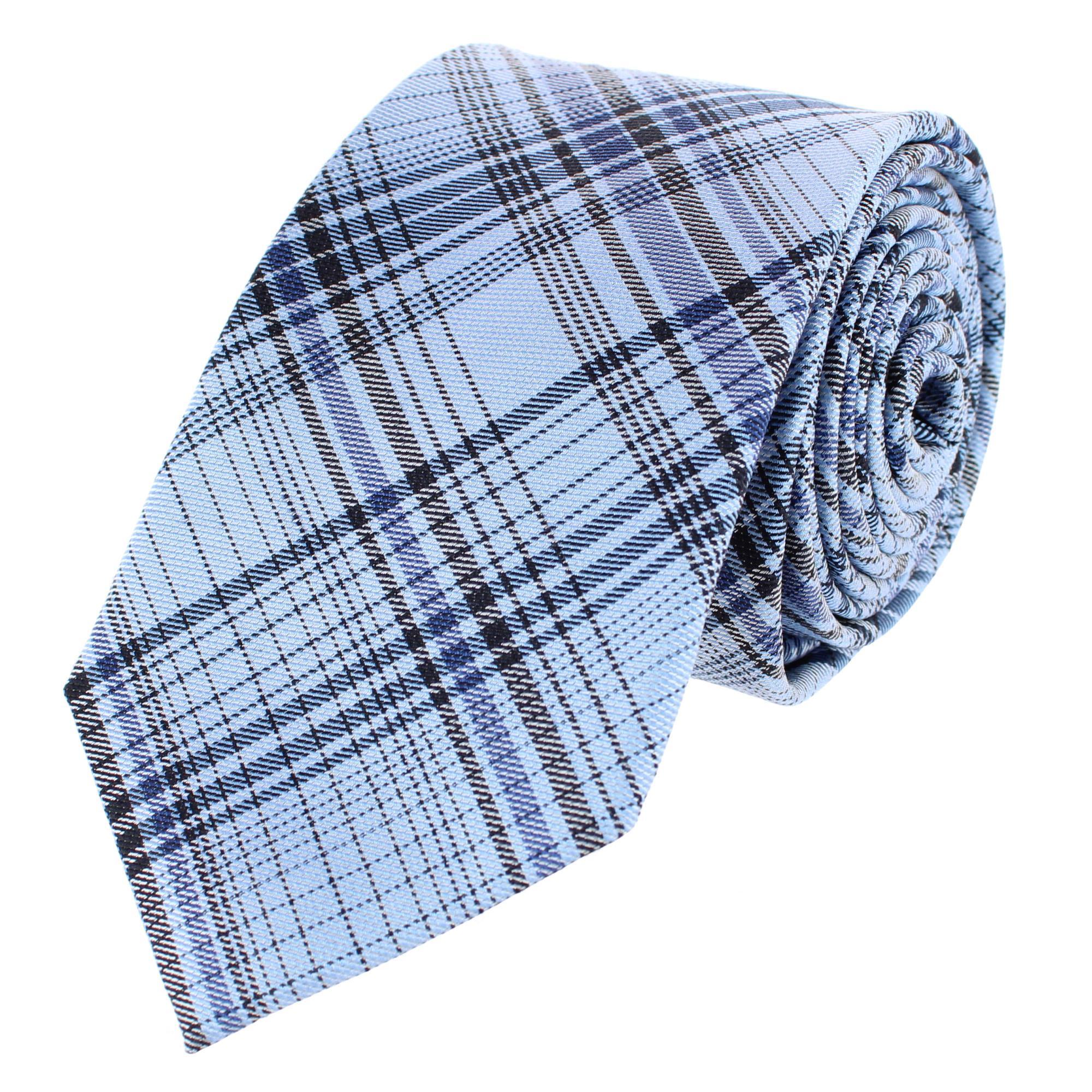 Trafalgar Leander Multi Striped Business Wool Blend Necktie - Light Blue one size