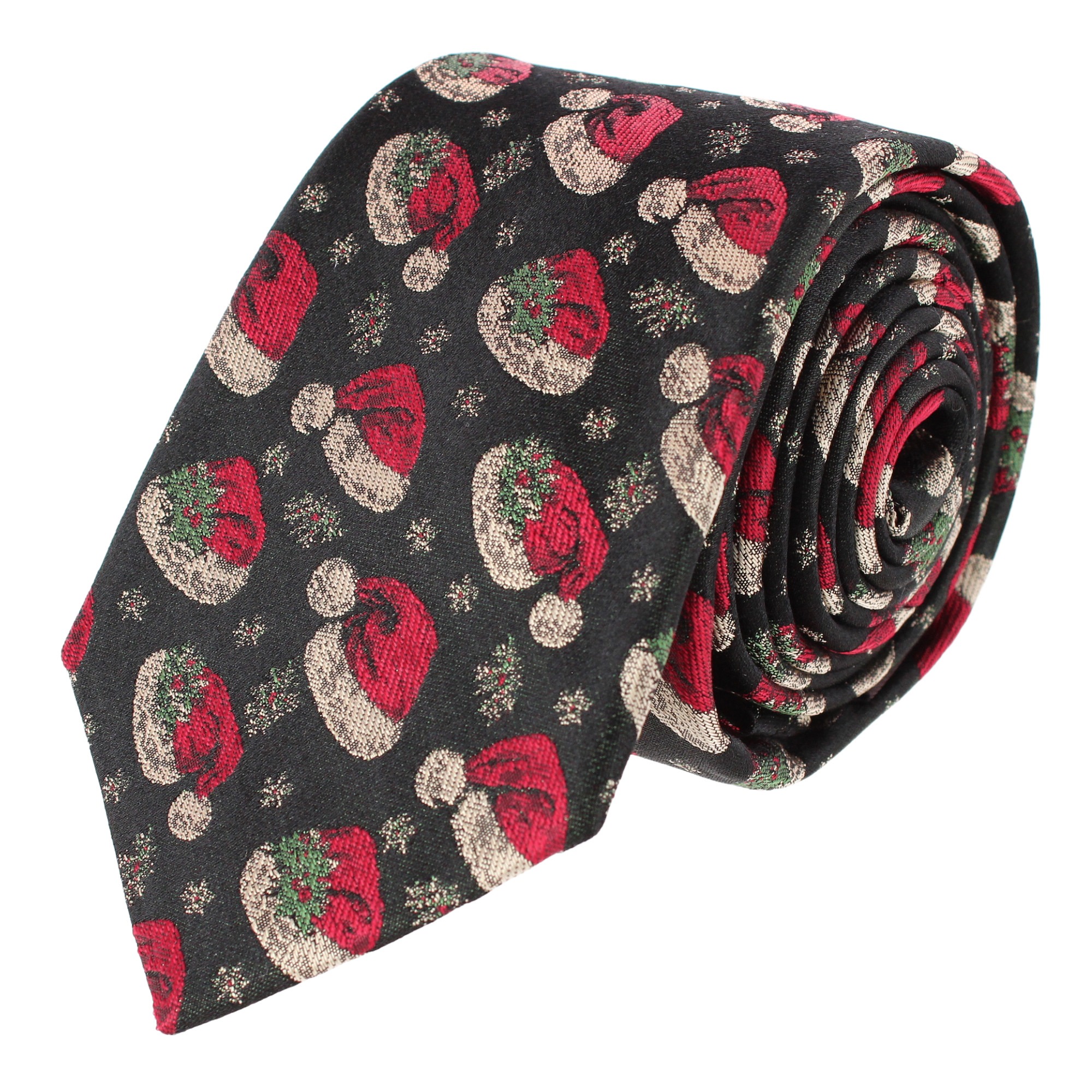 Trafalgar Kris Kringle's Cap Silk Novelty Necktie - Black one size