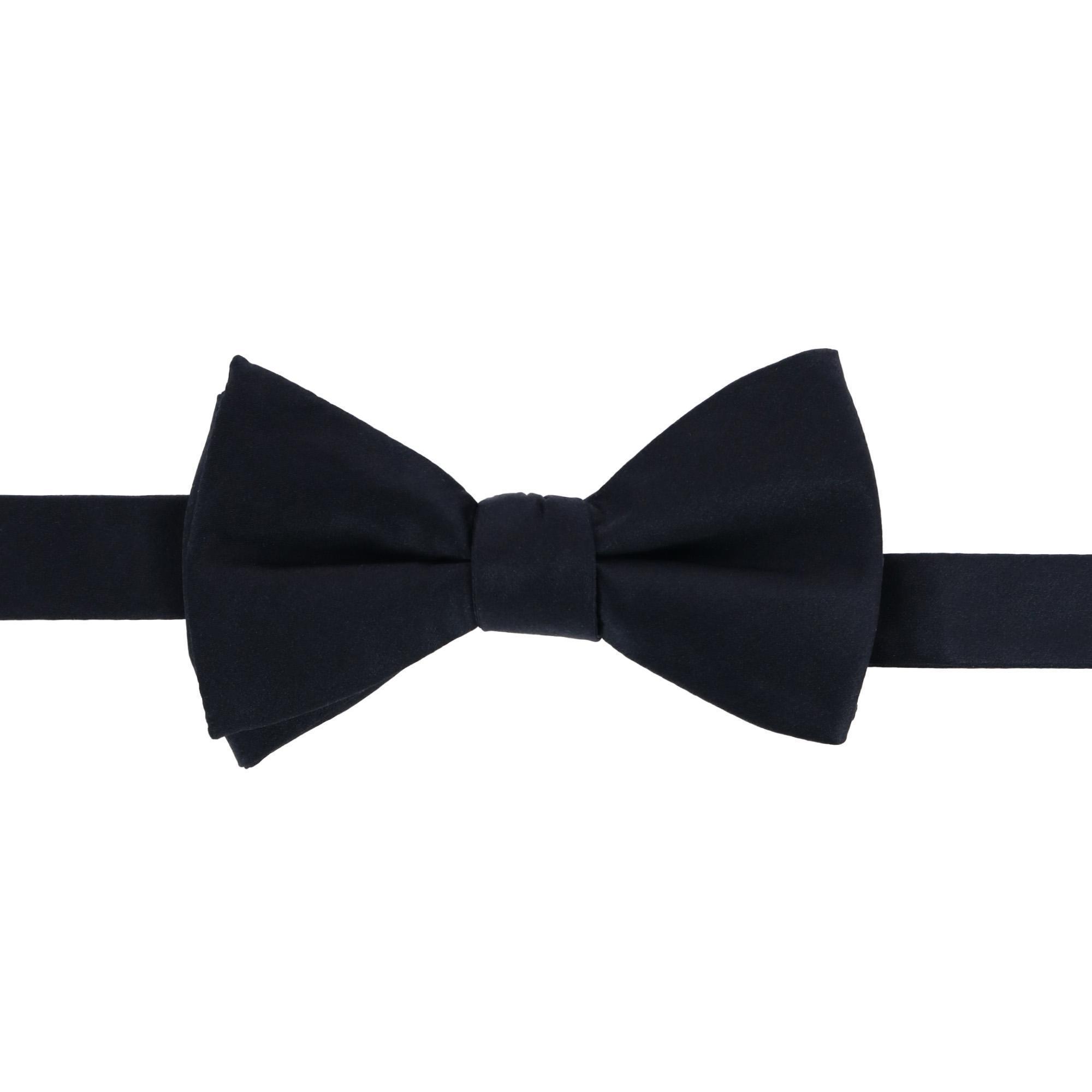 Trafalgar Sutton Solid Color Silk Bow Tie - Black one size
