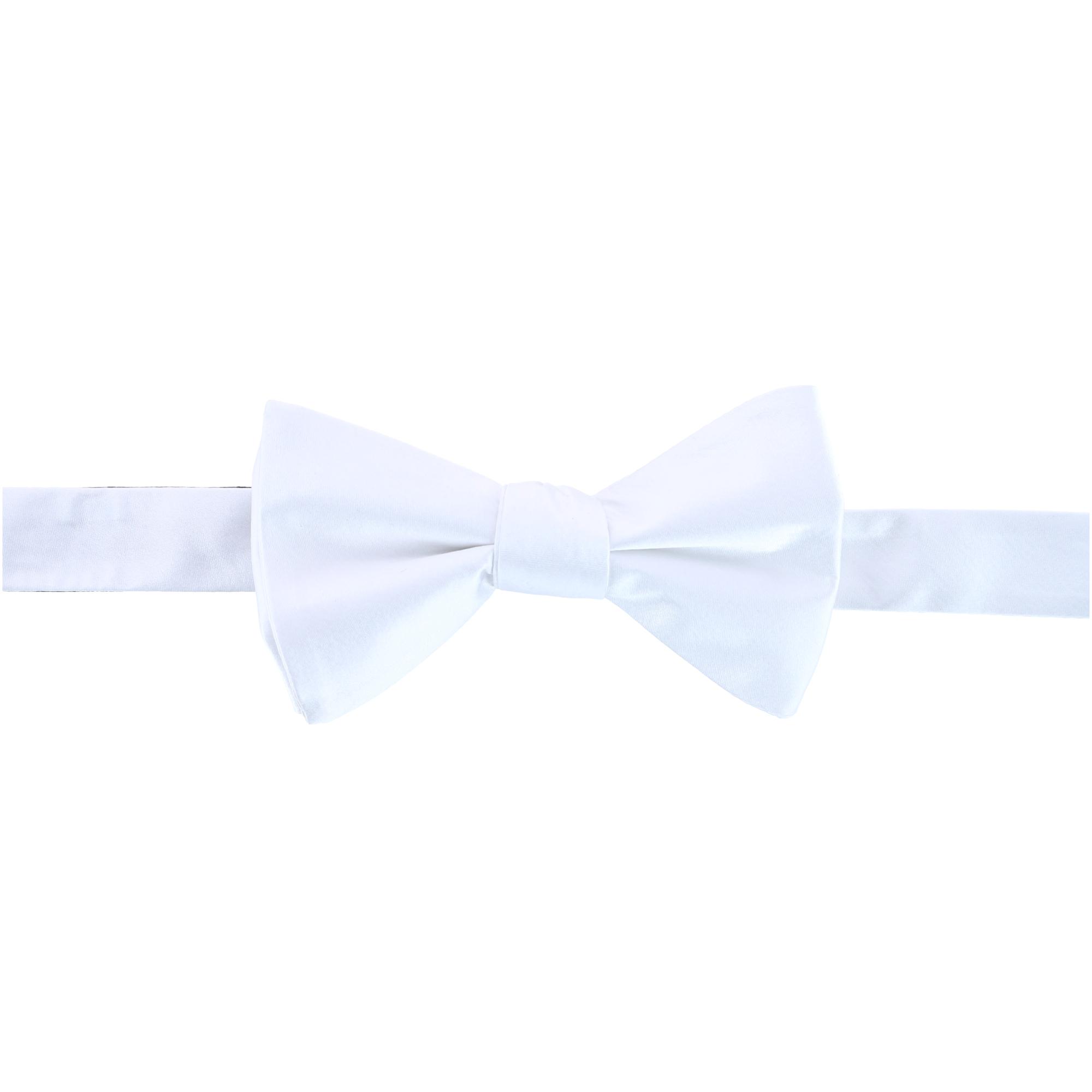 Trafalgar Sutton Solid Color Silk Bow Tie - White one size