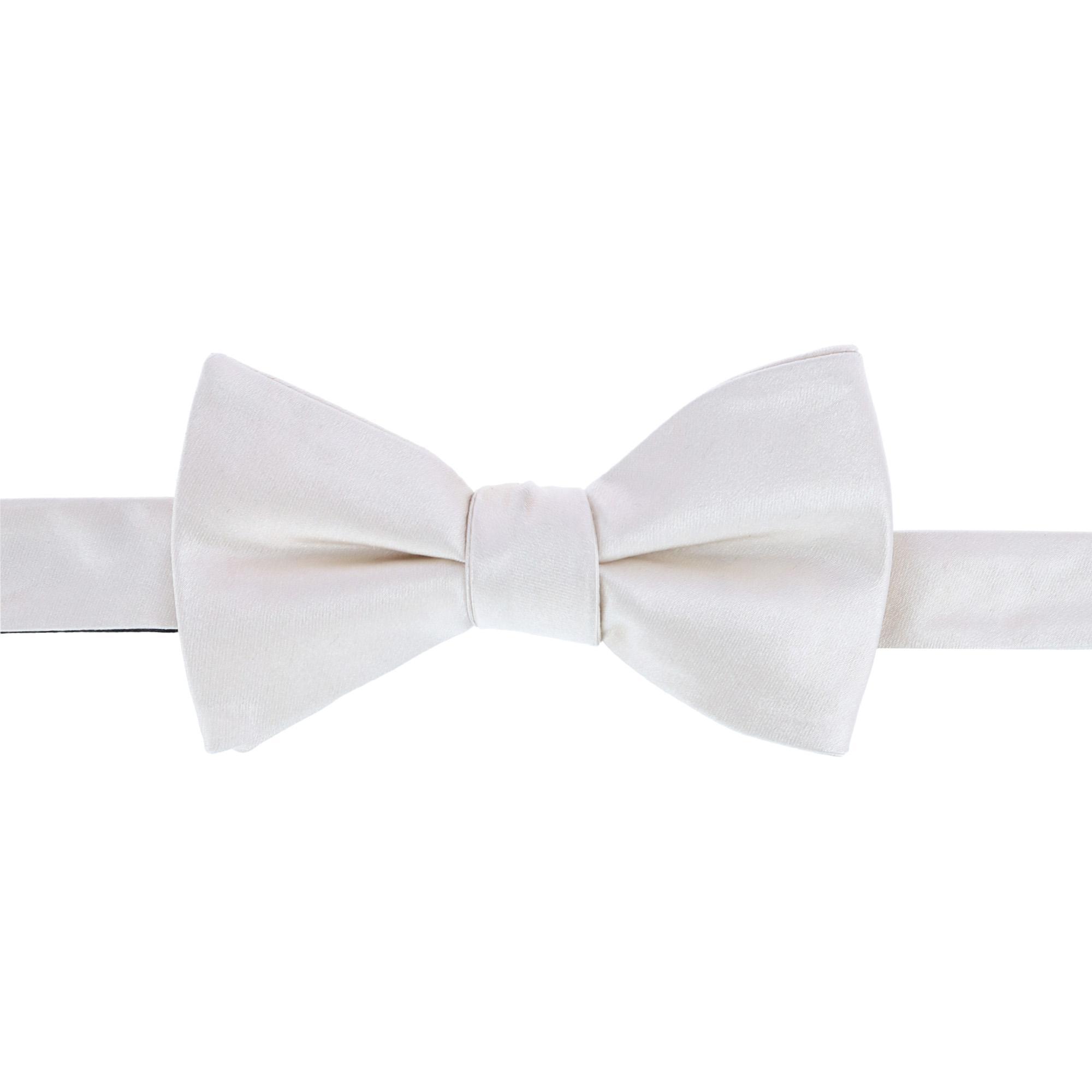 Trafalgar Sutton Solid Color Silk Bow Tie - Ivory one size