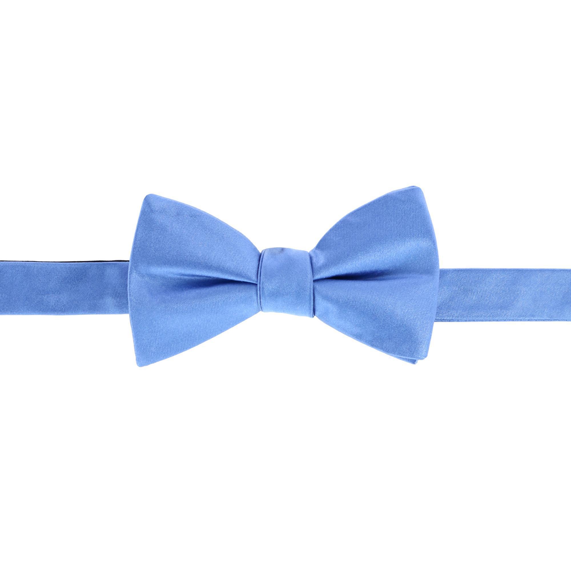 Trafalgar Sutton Solid Color Silk Bow Tie - Light Blue one size