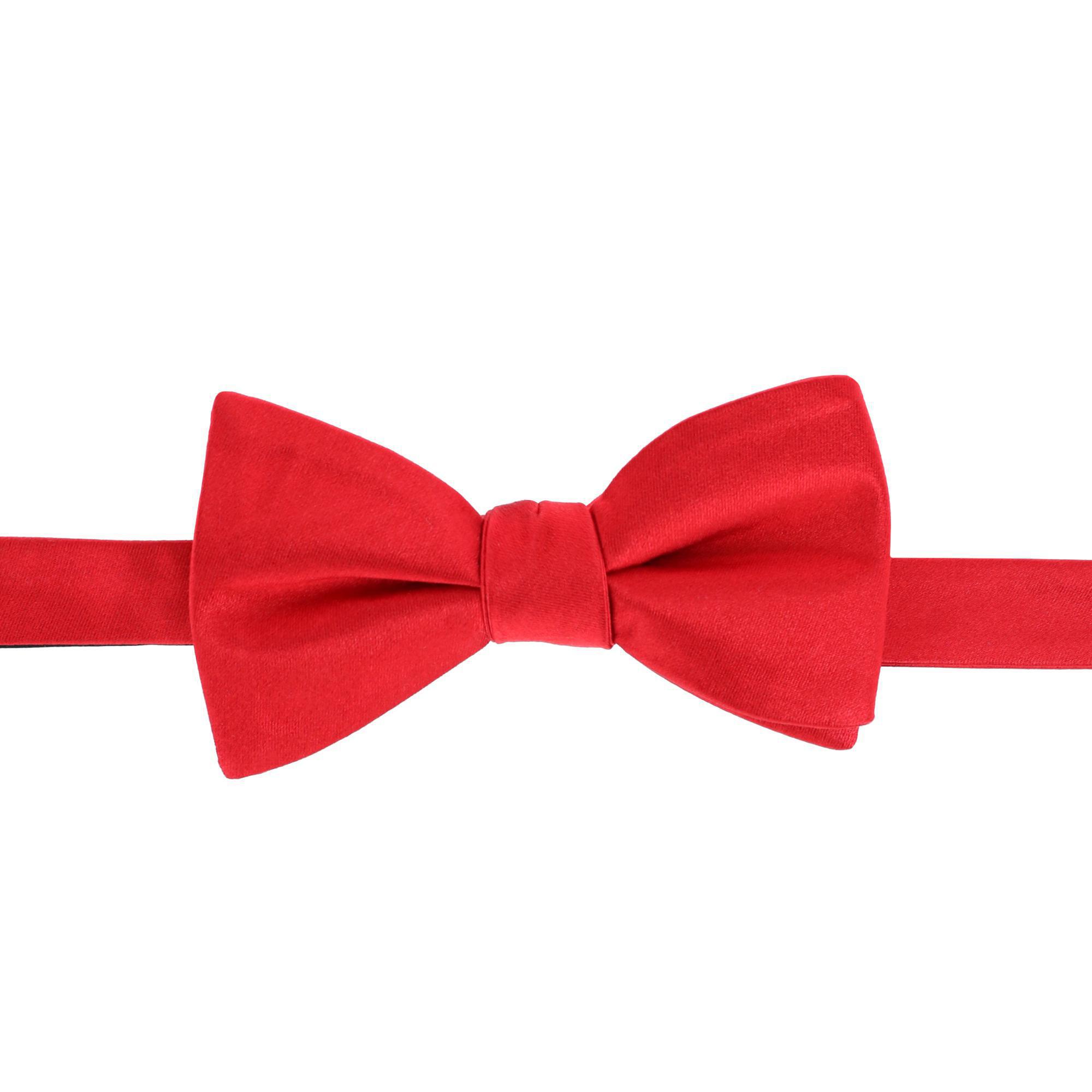 Trafalgar Sutton Solid Color Silk Bow Tie - Red one size