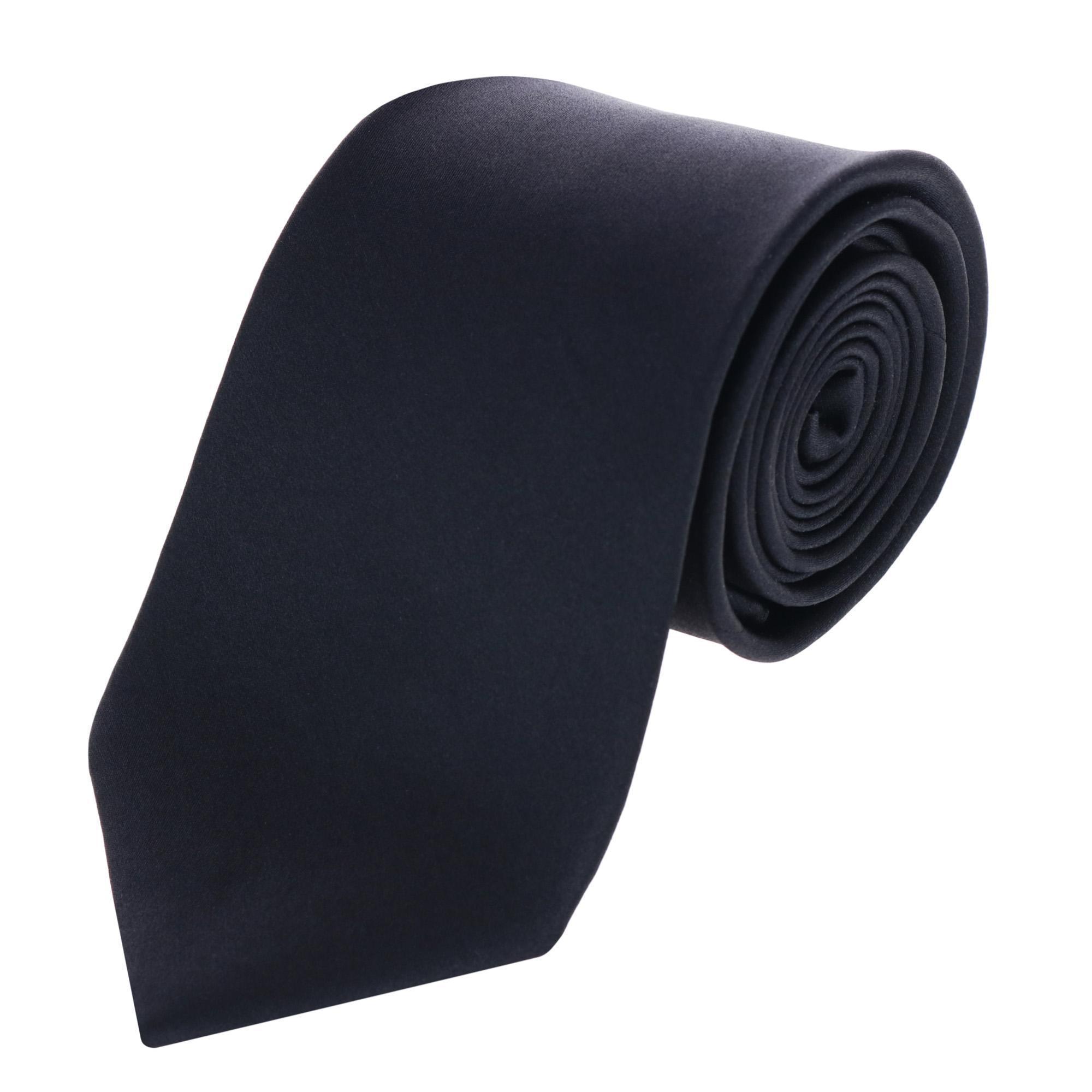 Trafalgar Sutton Solid Color Silk Necktie - Black one size