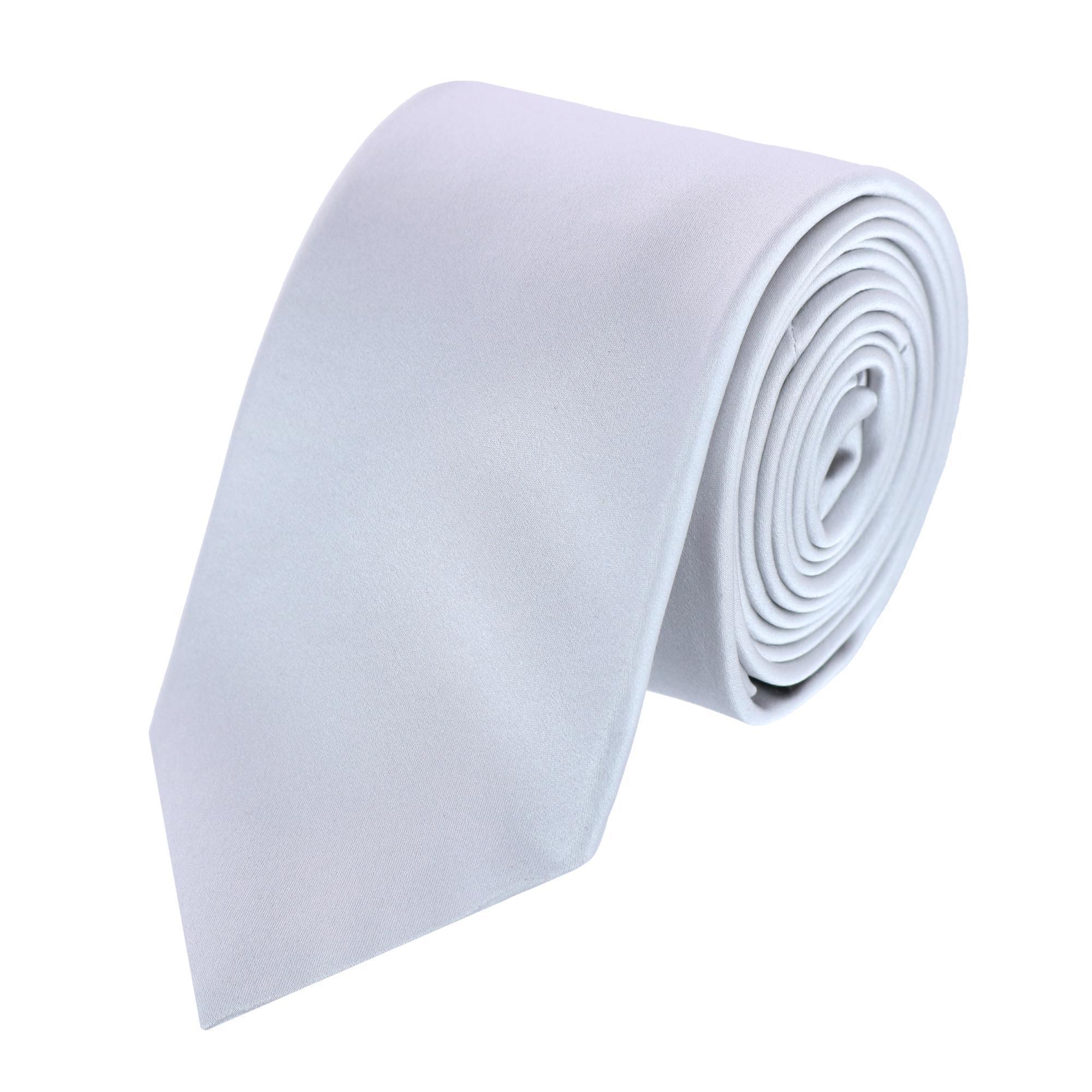 Trafalgar Sutton Solid Color Silk Necktie - Silver one size
