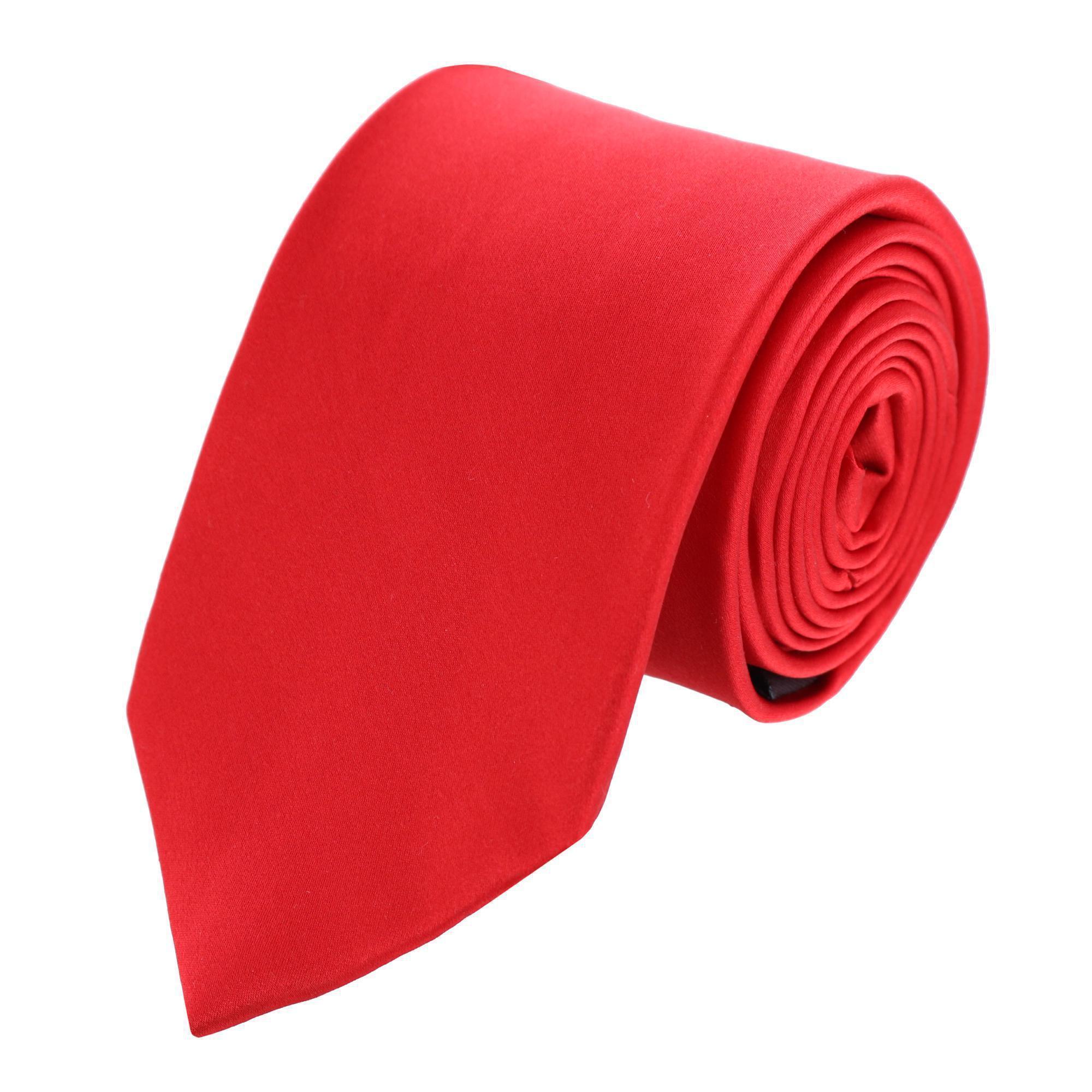 Trafalgar Sutton Solid Color Silk Necktie - Red one size