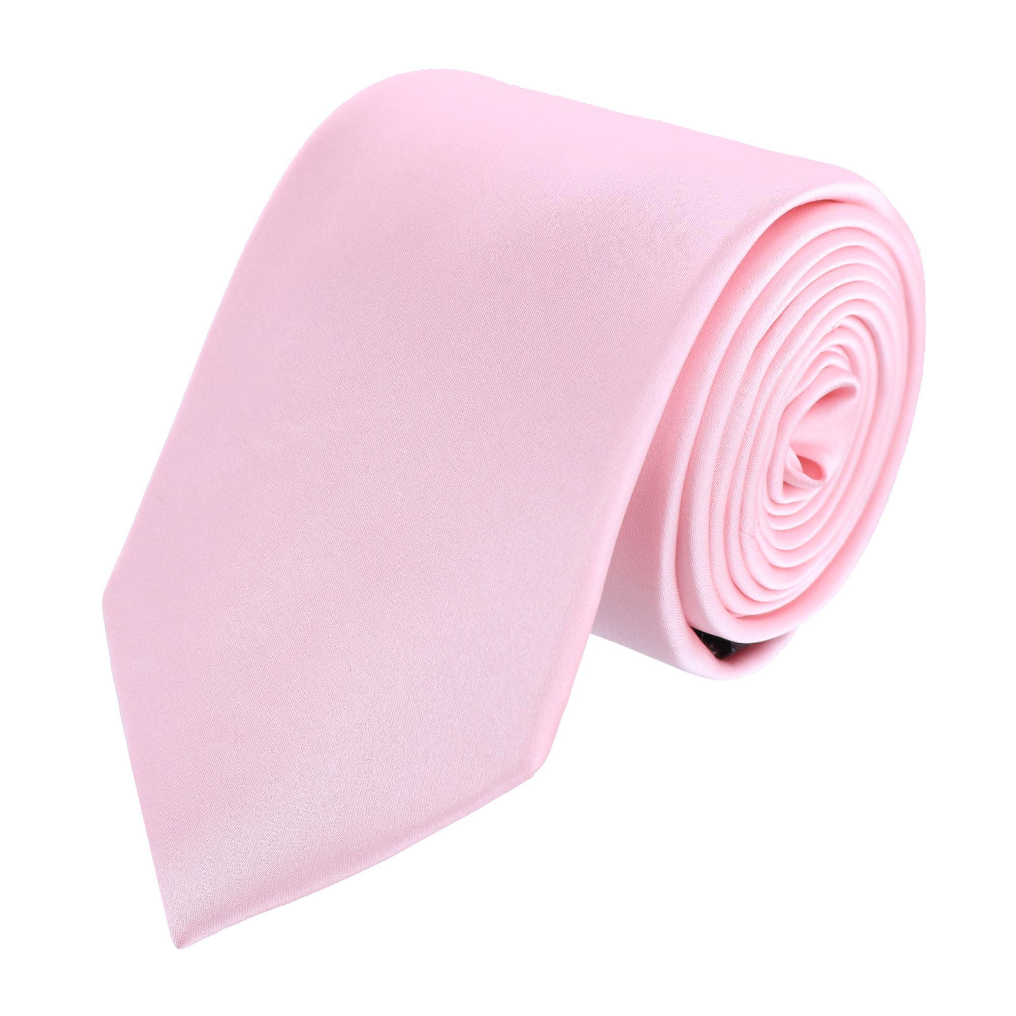Trafalgar Sutton Solid Color Silk Necktie - Pink one size